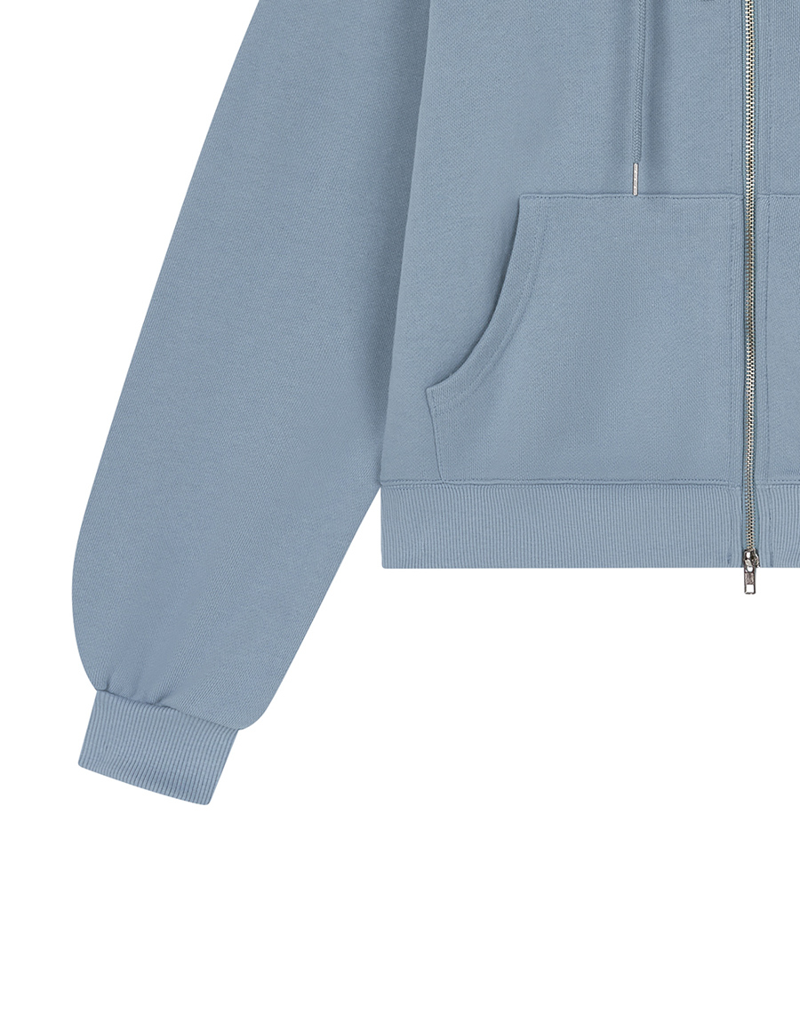 MARGARINE APPLIQUE TWO-WAY ZIP-UP HOODIE - 5 COLORS BLUE