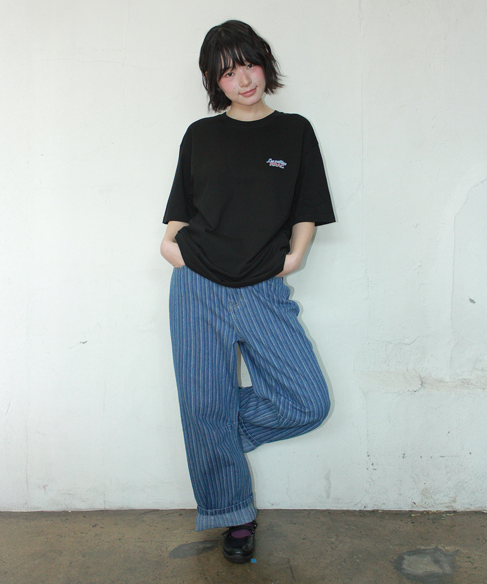 VINTAGE RASPBERRY OVER FIT T SHIRT BLACK