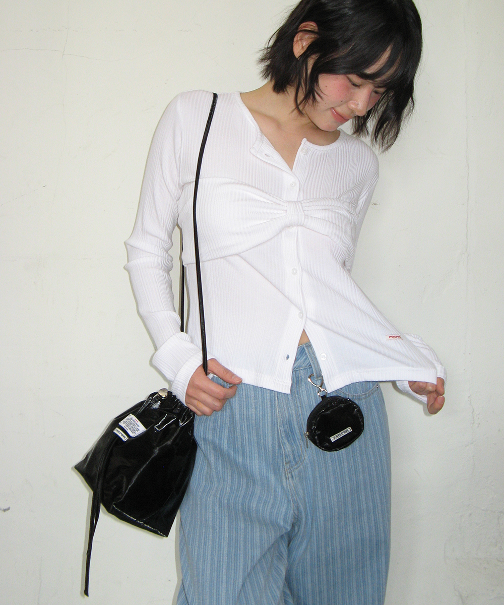 MINI BAG KEYRING SET DRAWSTRING BAG BLACK