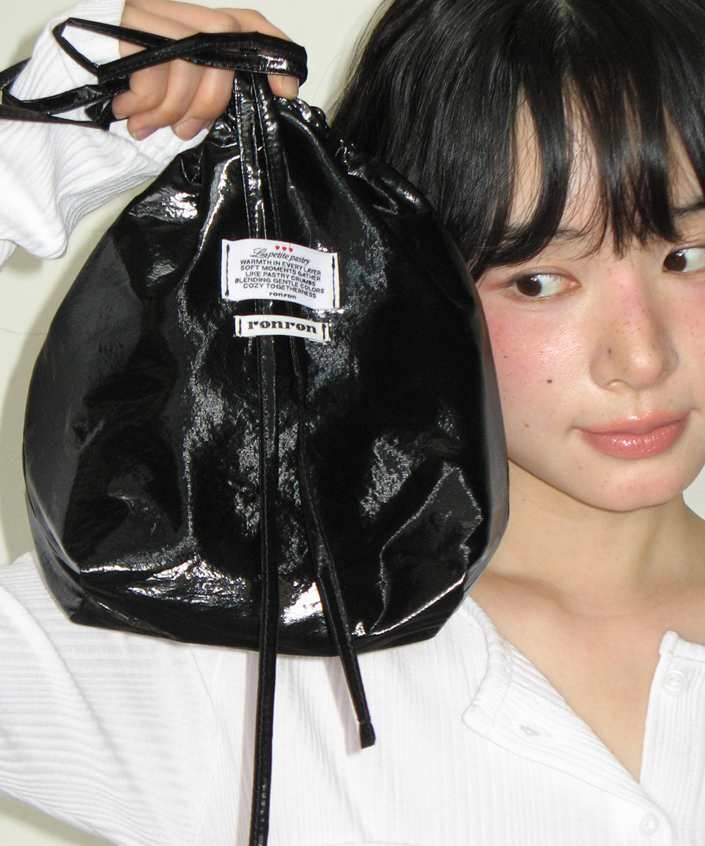 MINI BAG KEYRING SET DRAWSTRING BAG BLACK