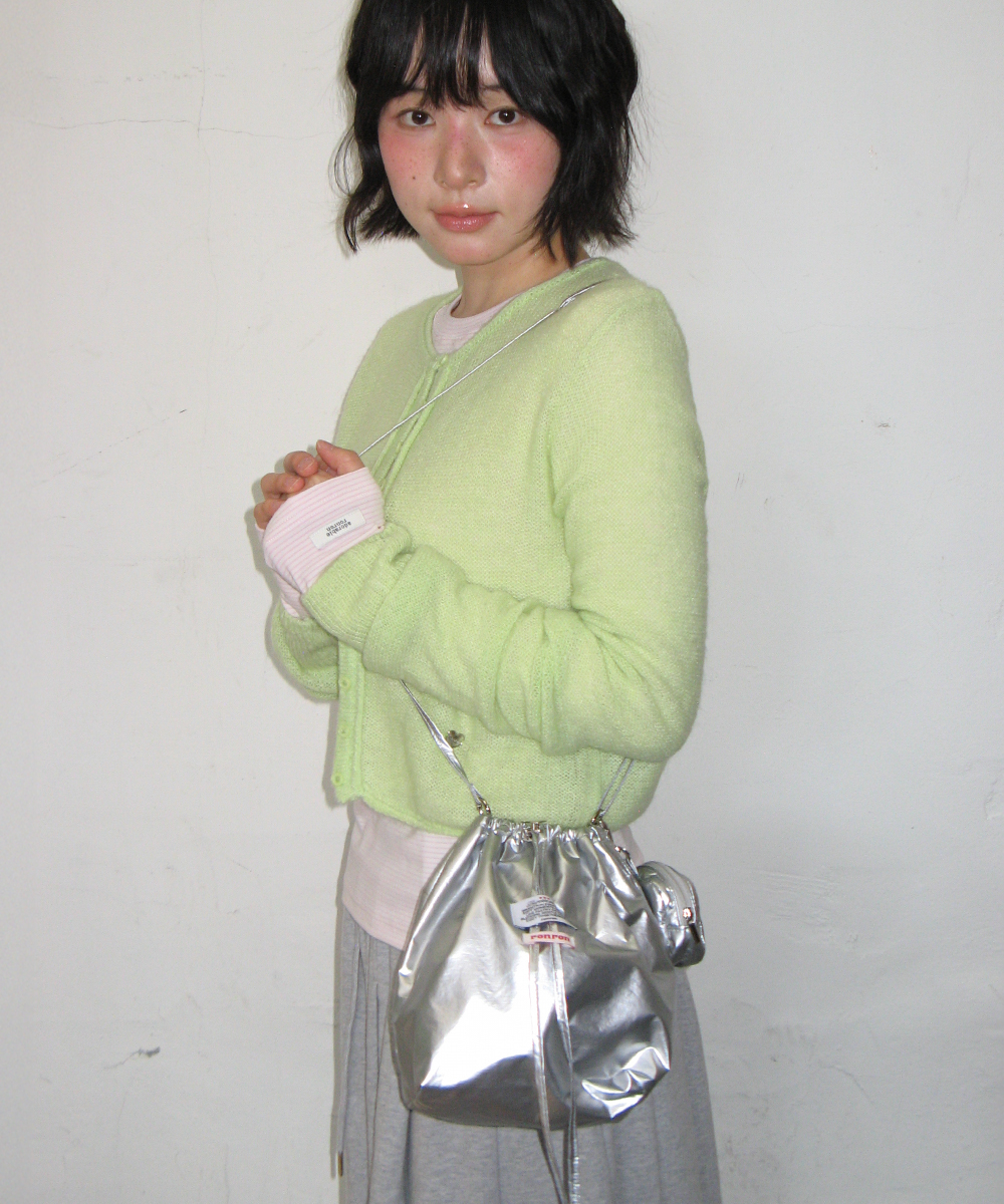 MINI BAG KEYRING SET DRAWSTRING BAG SILVER