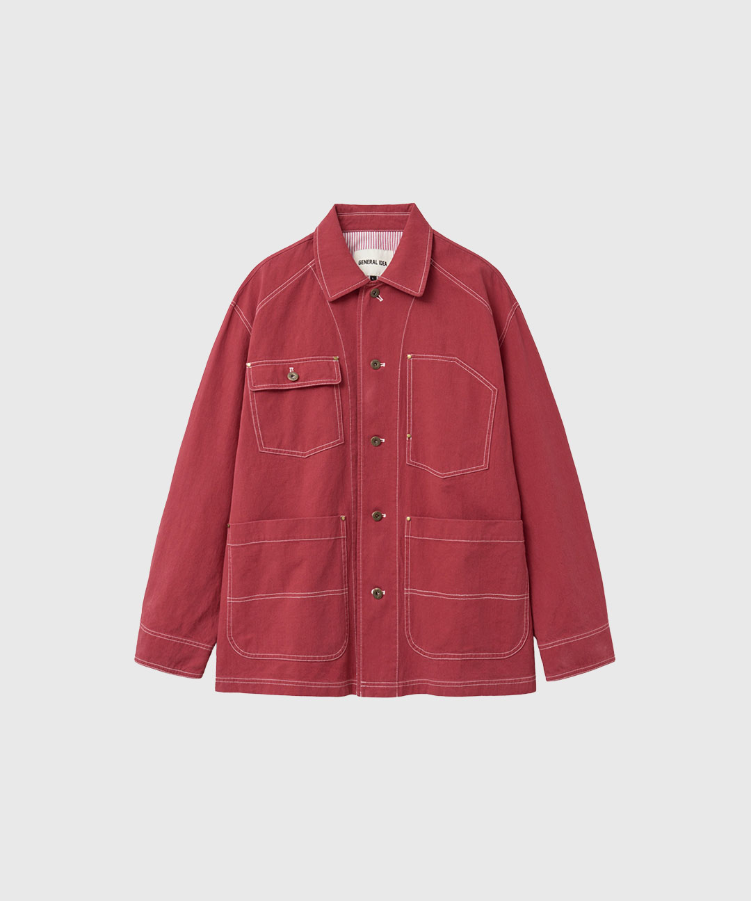 man washed rail road work jacket [red]