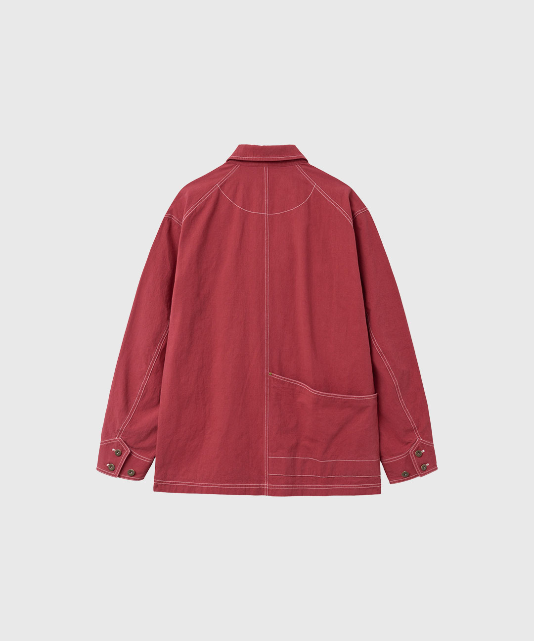 man washed rail road work jacket [red]