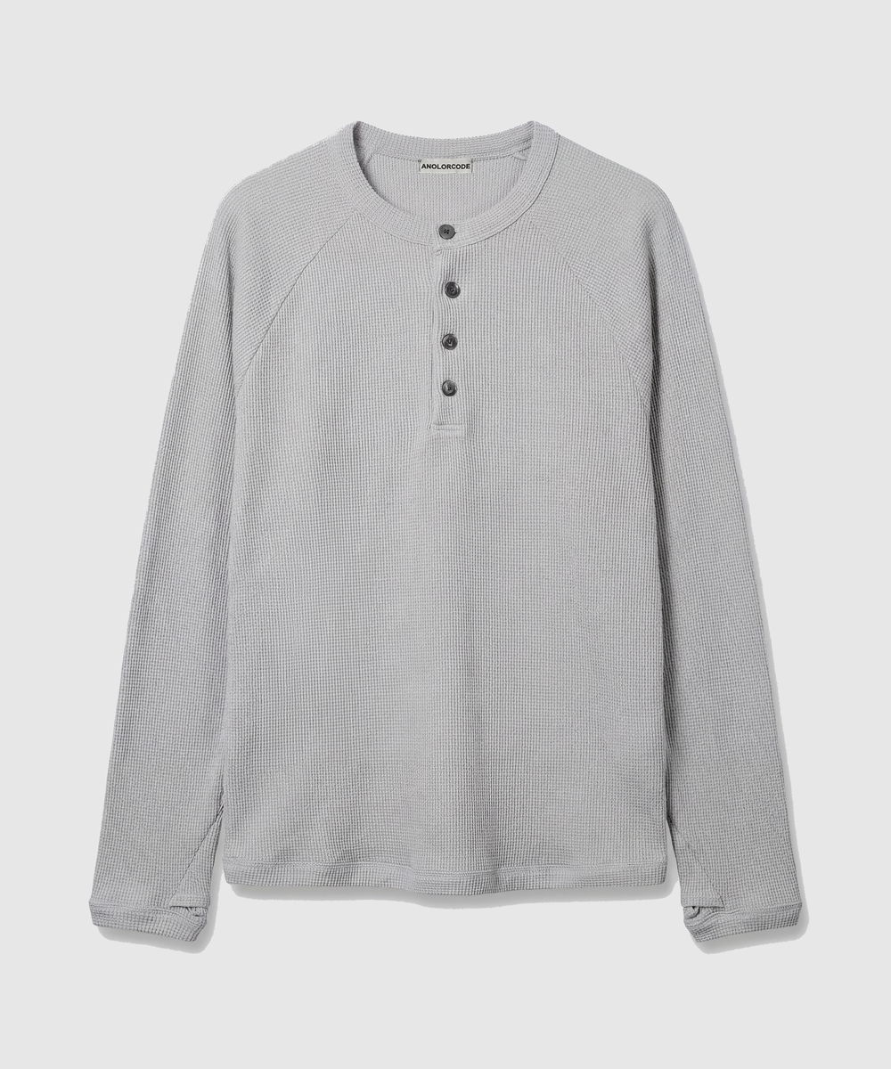 Укороченная футболка хенли вафельной вязки (3color)