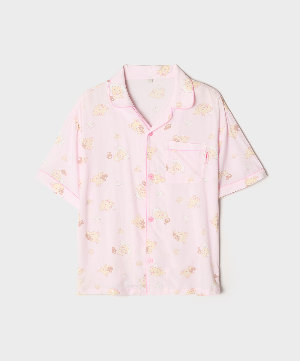 [Rilakkuma] Пижама с шортами и принтом (PINK)_SPPPG25U09