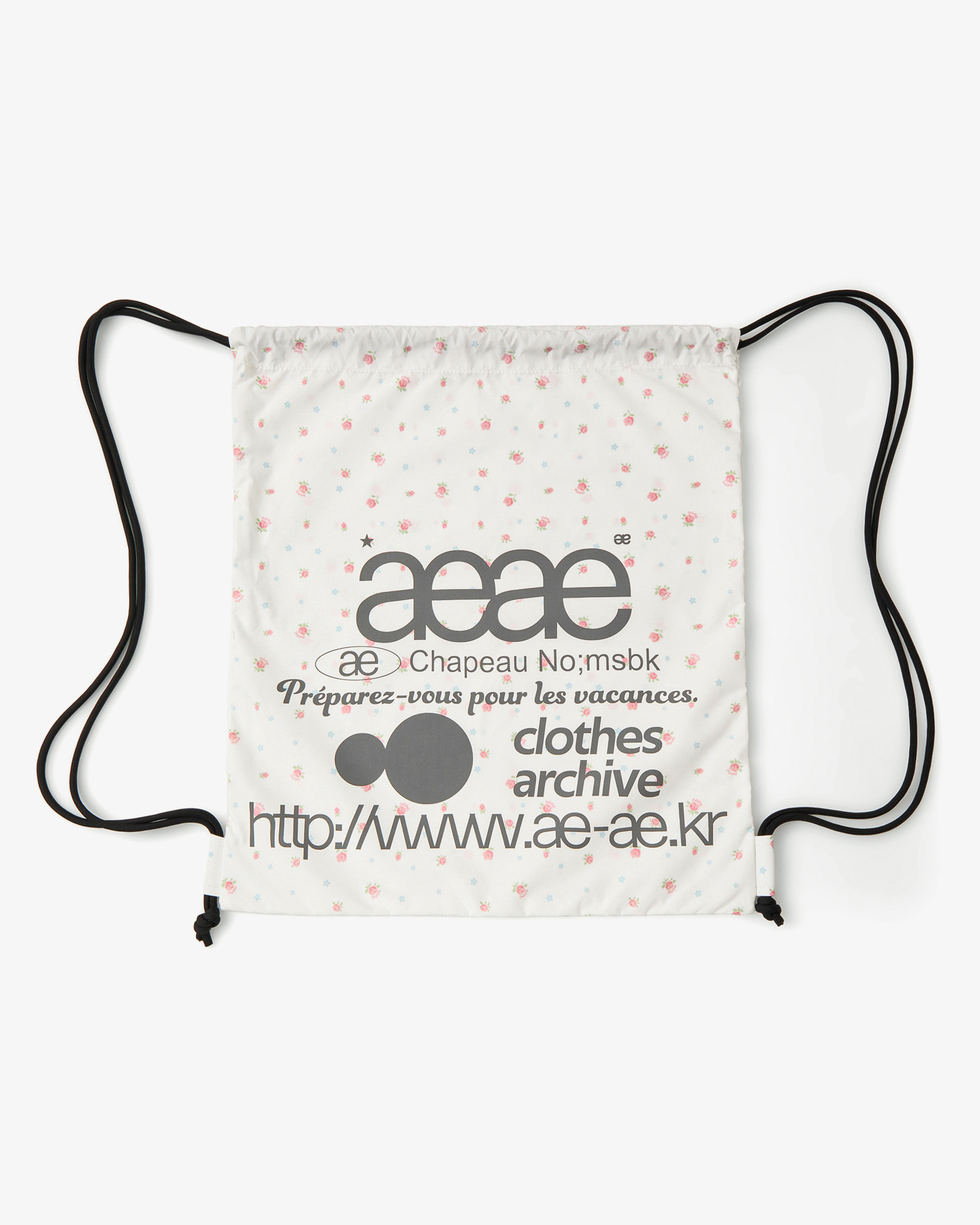 WEB LOGO FLOWER GYM SACK [WHITE]