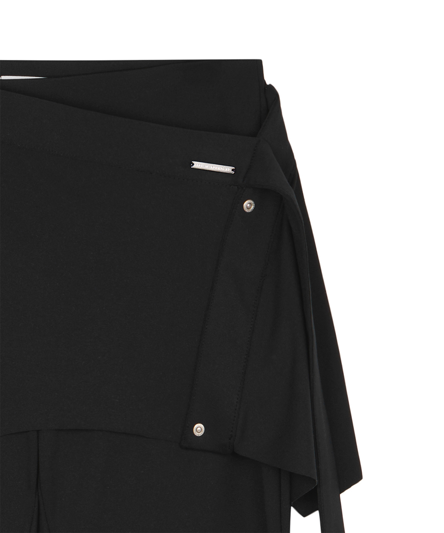 Wrap Skirt Leggings Pants - Black