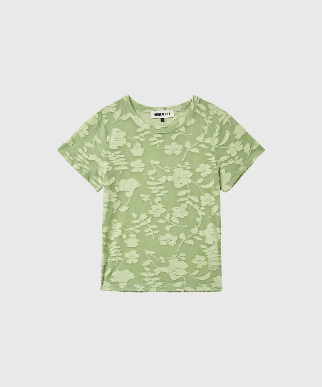 woman цветочный прозрачный половинка футболка [green]