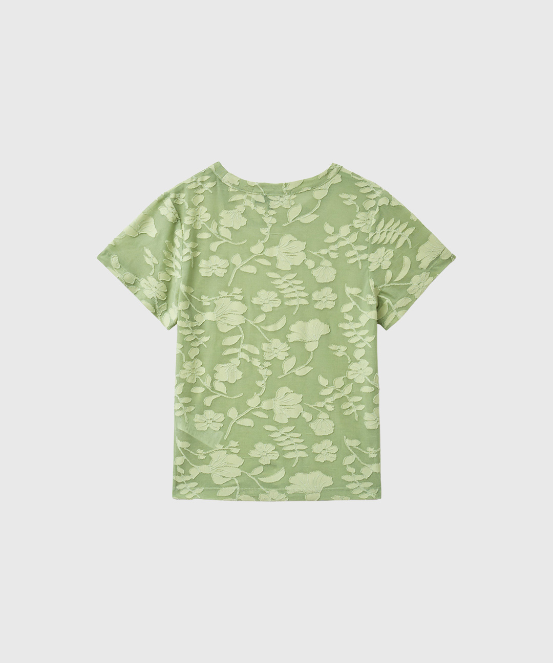 woman цветочный прозрачный половинка футболка [green]