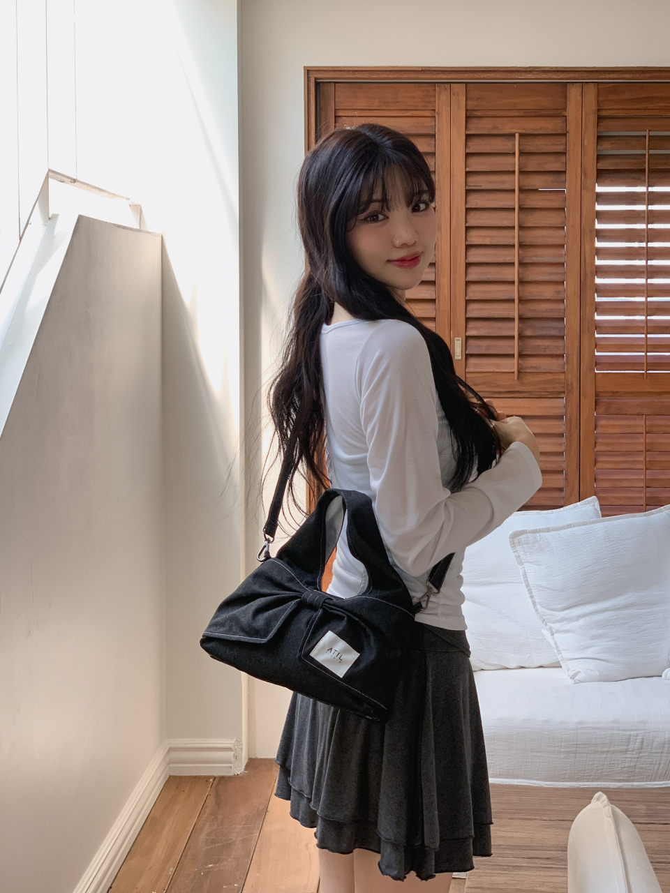 MUSINSA公式 | ATIL STUDIO デニムデューイミニリボンドットショルダー