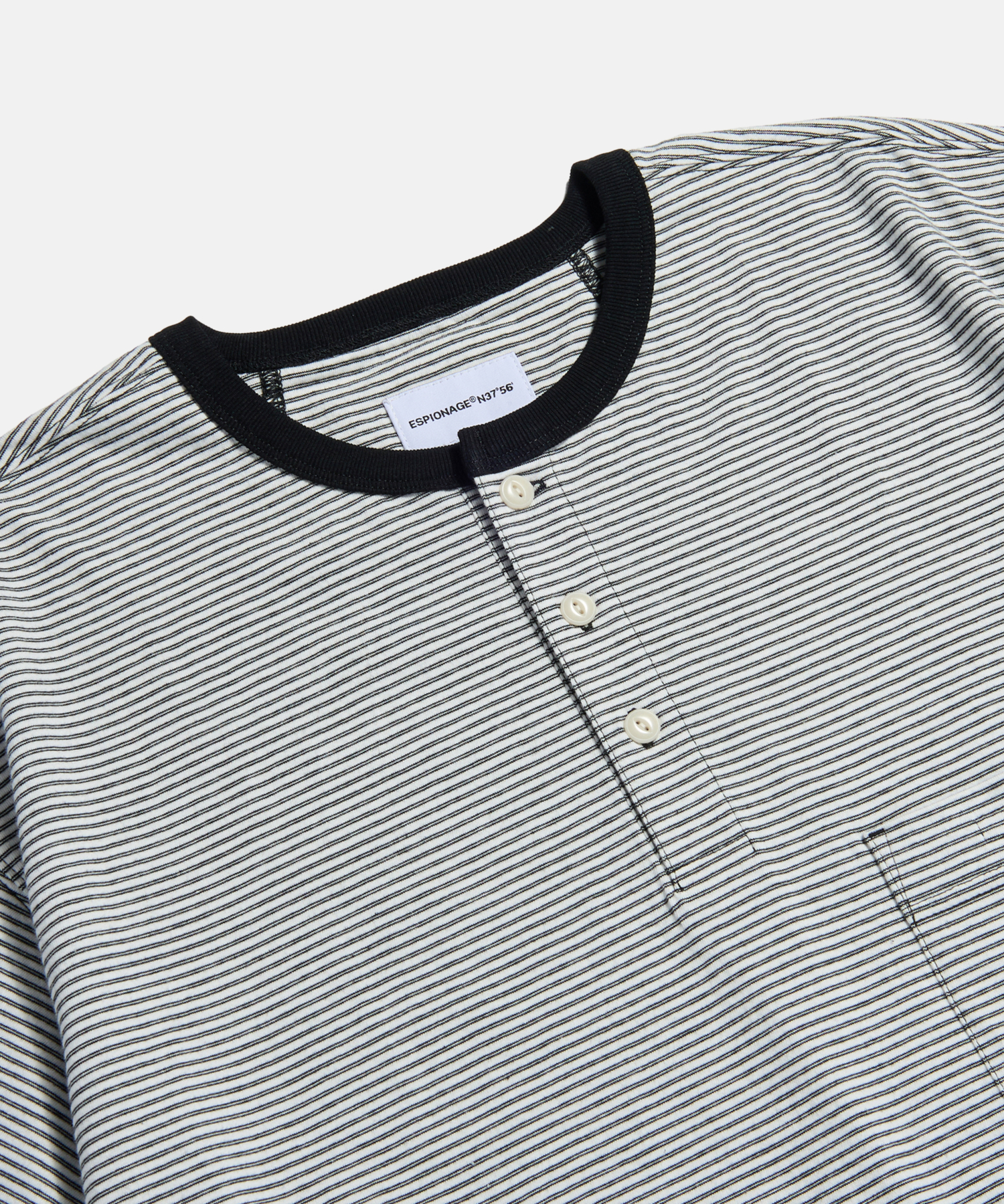 Micro полоса Henley майка белый