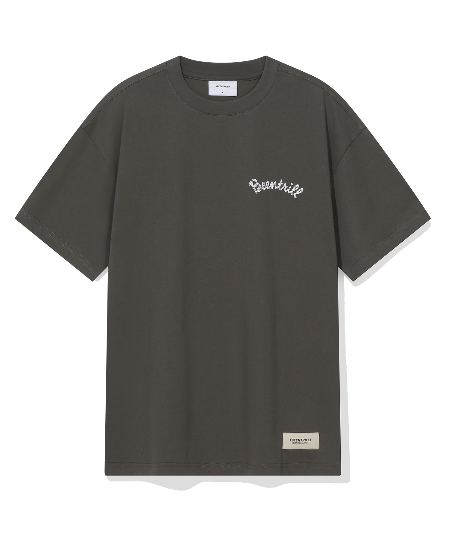 Оверсайз футболка с логотипом Cursive и принтом на спине (Brown)