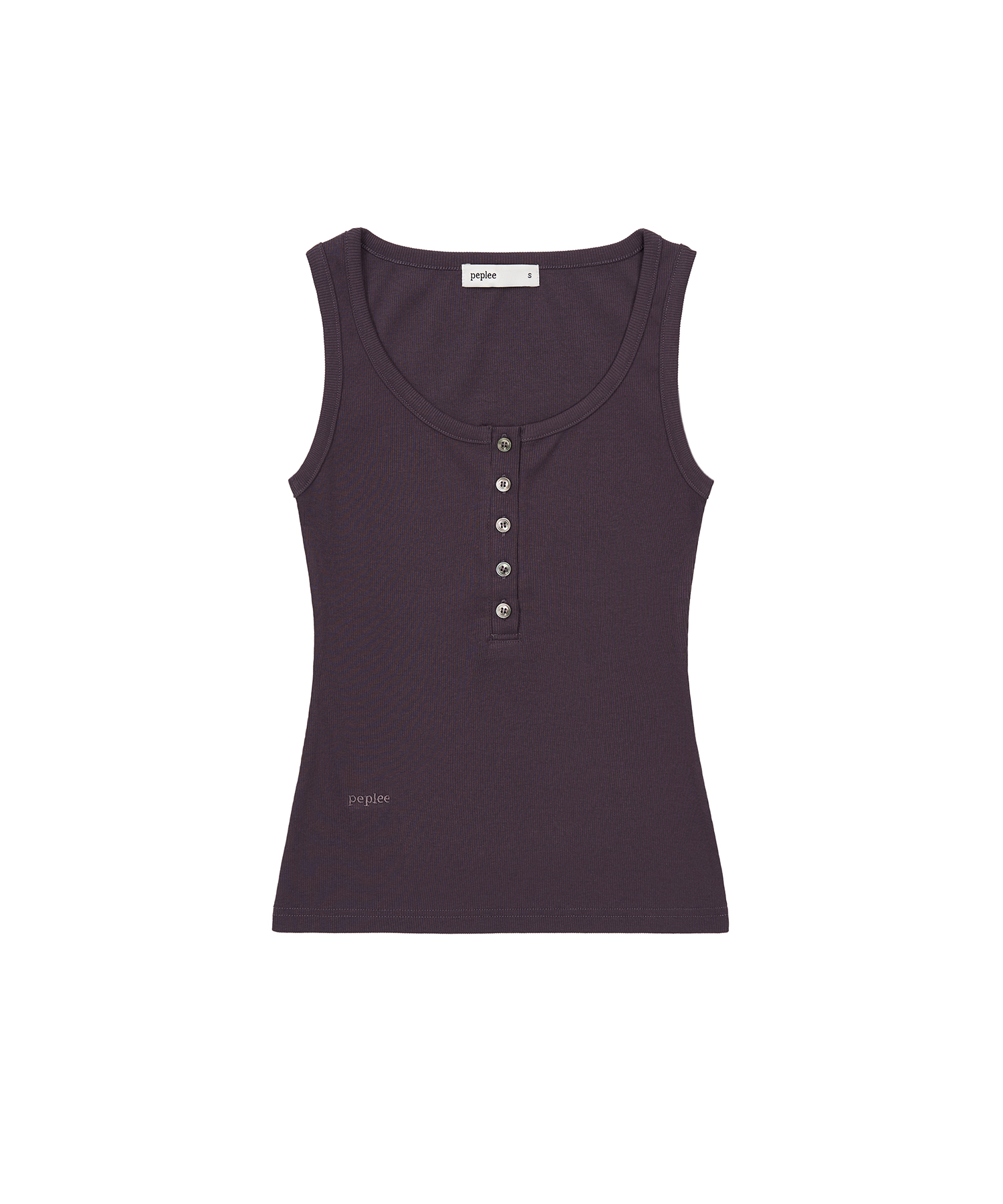 пуговица Henley горловина Sleeveless топ (Purple)