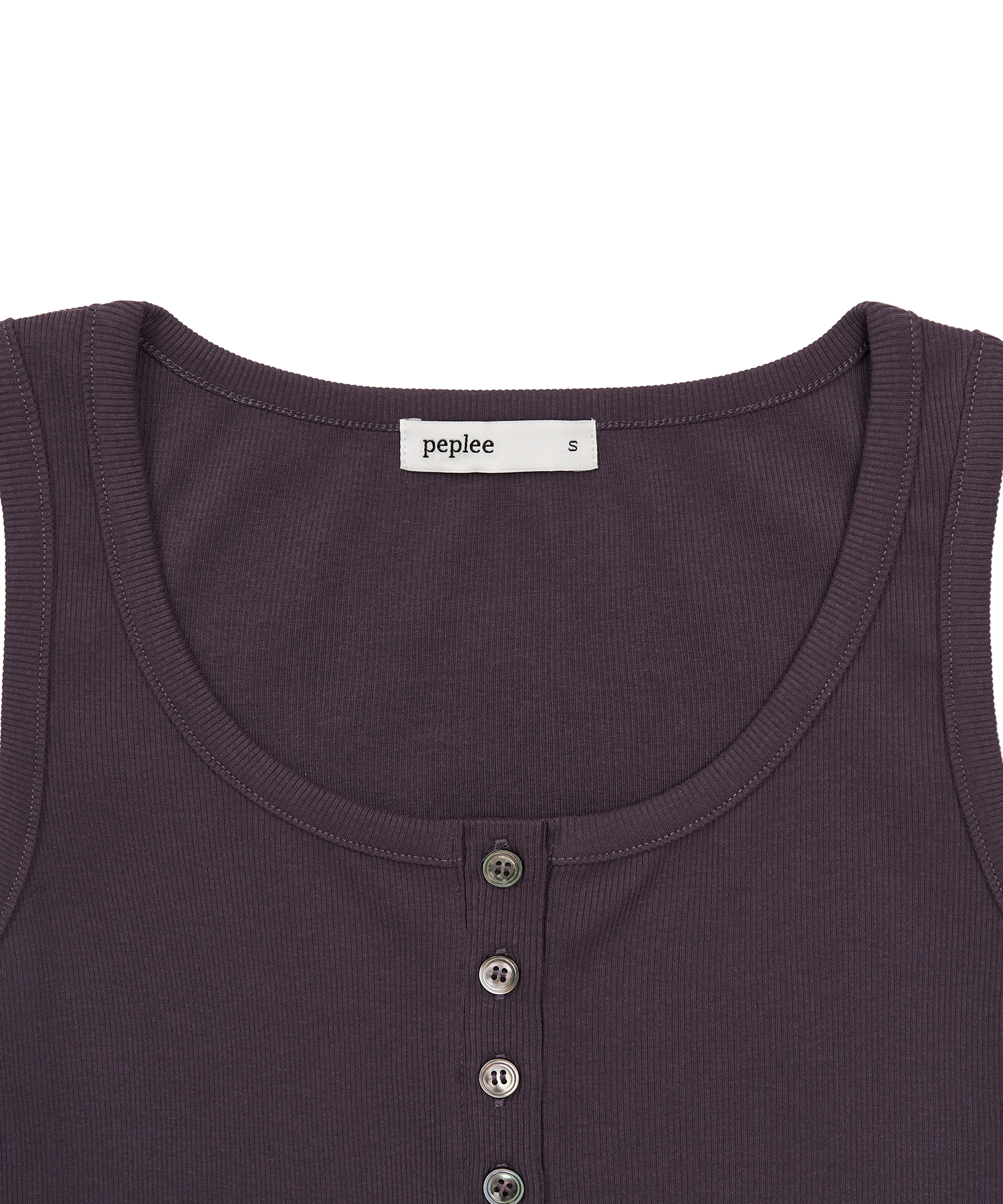 пуговица Henley горловина Sleeveless топ (Purple)