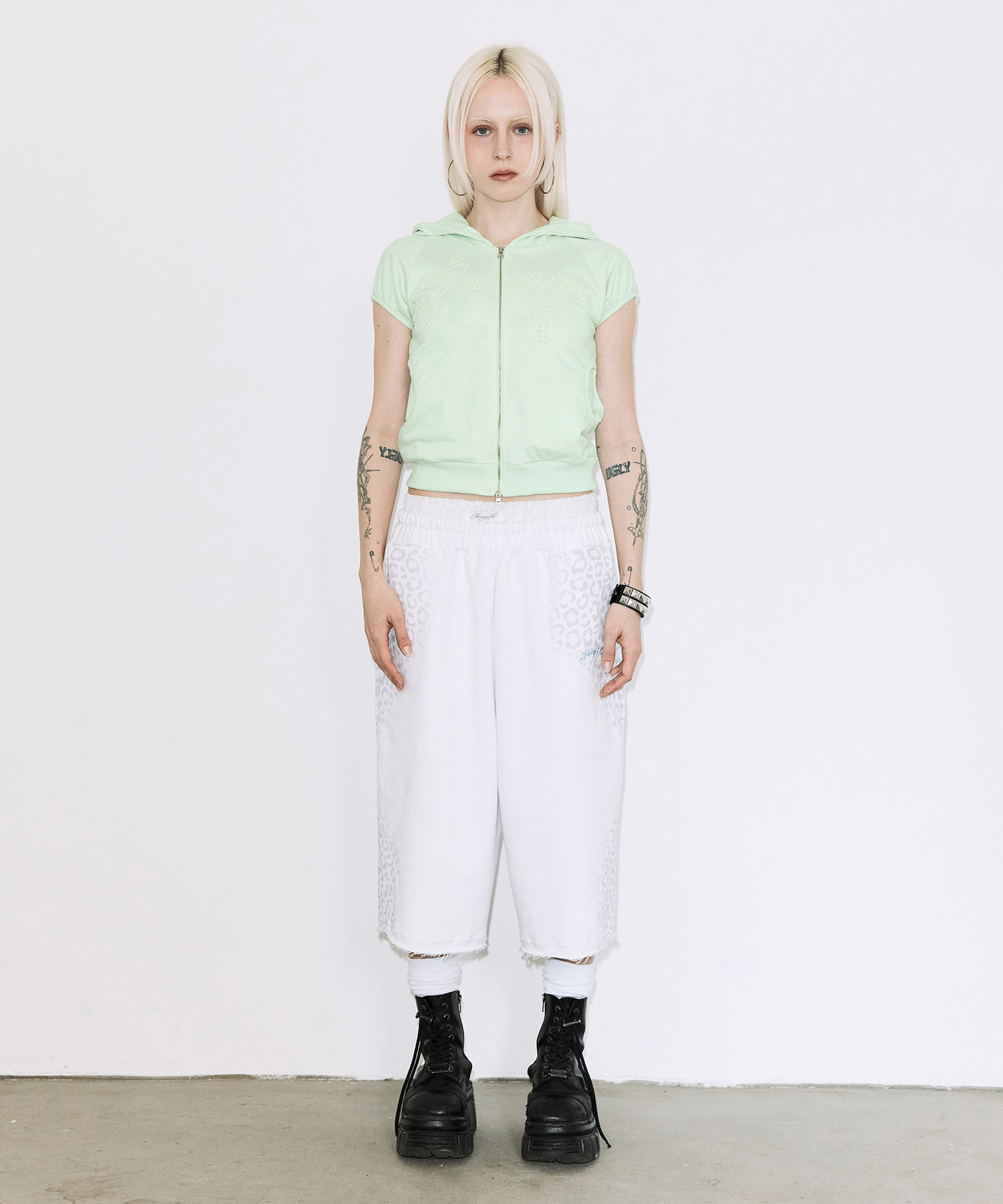 HOTFIX PUFF SLEEVE HOOD ZIP-UP (MINT) F26QB151