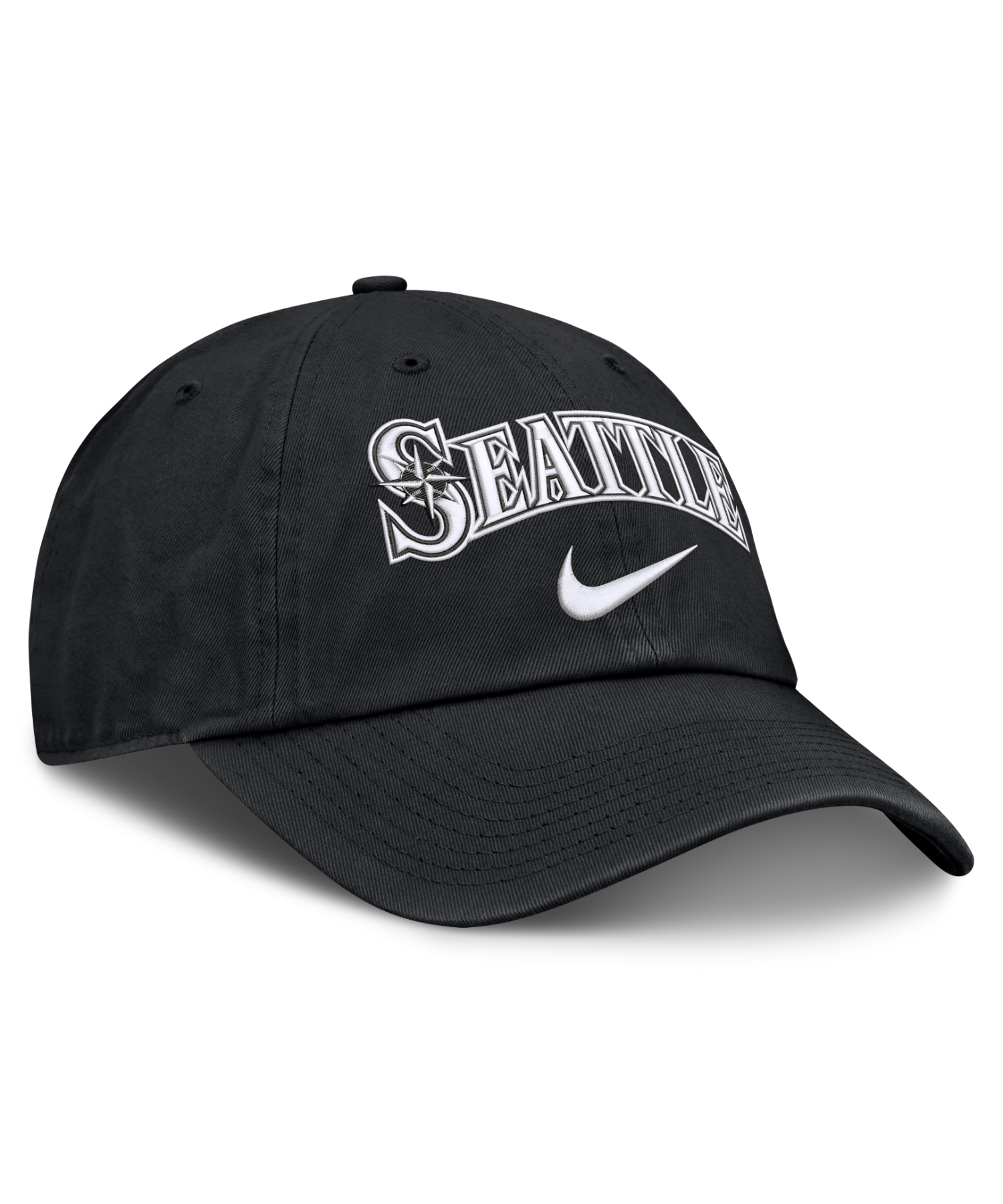 Seattle Mariners NIKE PRIMETIME CLUB UNSTRUCTURED ORGANIC COTTON CAP - черный