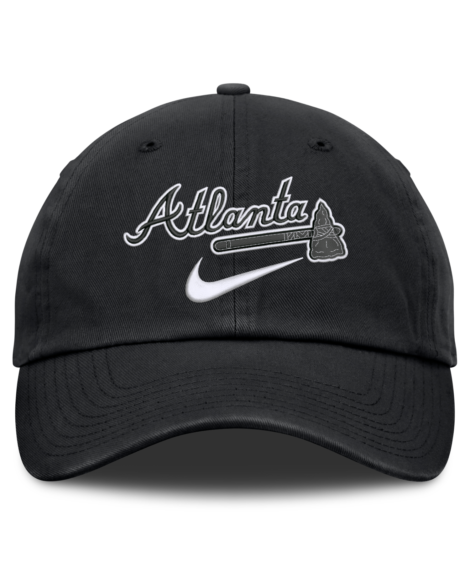 Atlanta Braves NIKE PRIMETIME CLUB UNSTRUCTURED ORGANIC COTTON CAP - черный