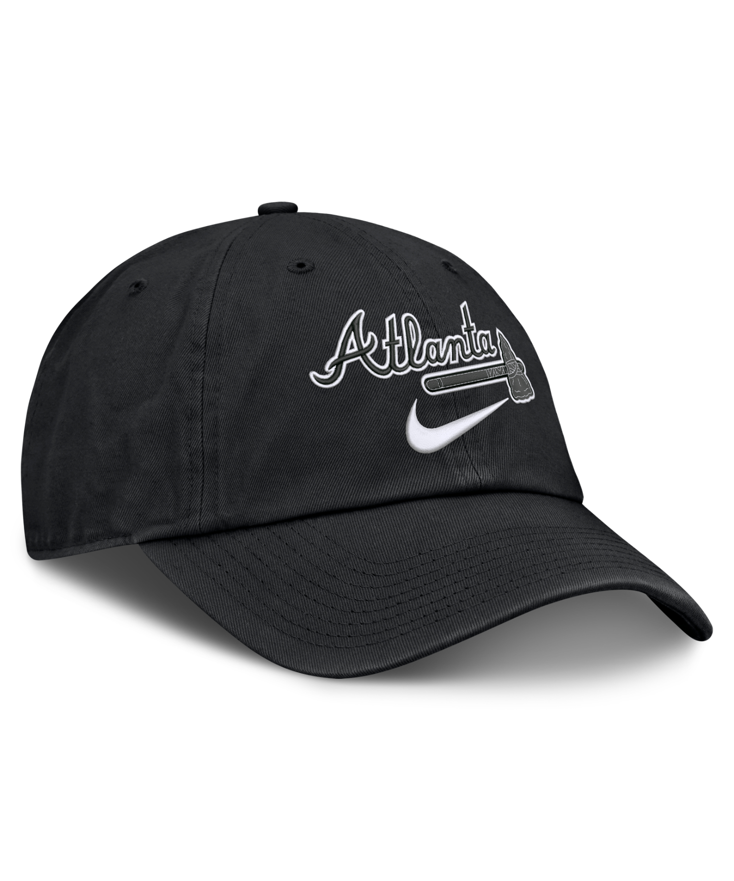 Atlanta Braves NIKE PRIMETIME CLUB UNSTRUCTURED ORGANIC COTTON CAP - черный