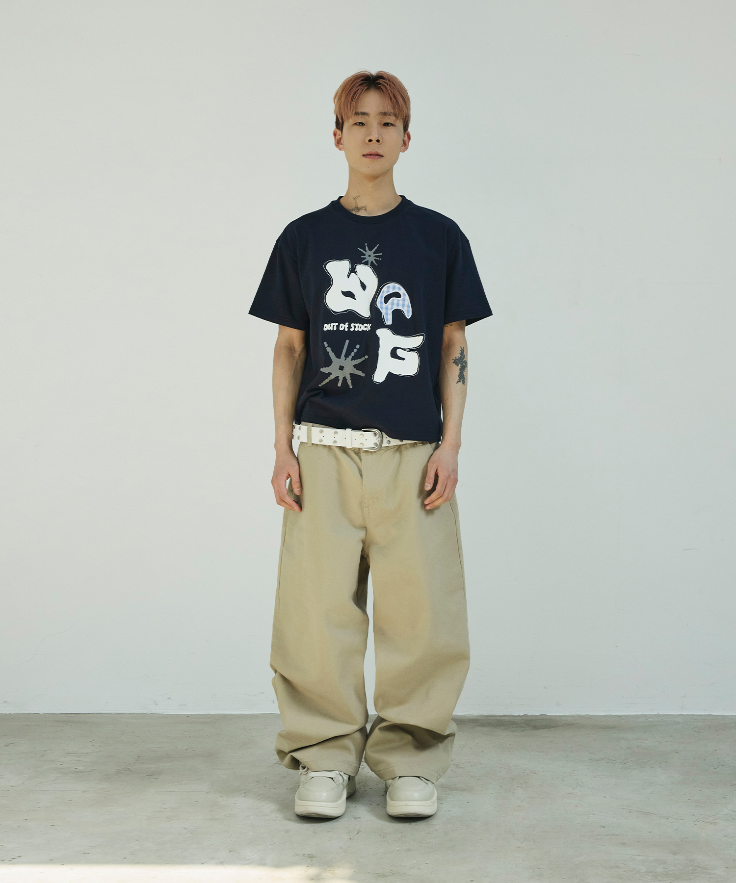[Ryu Jeonran x Skelliwag] PULL UP Straight Cotton брюки [Beige]