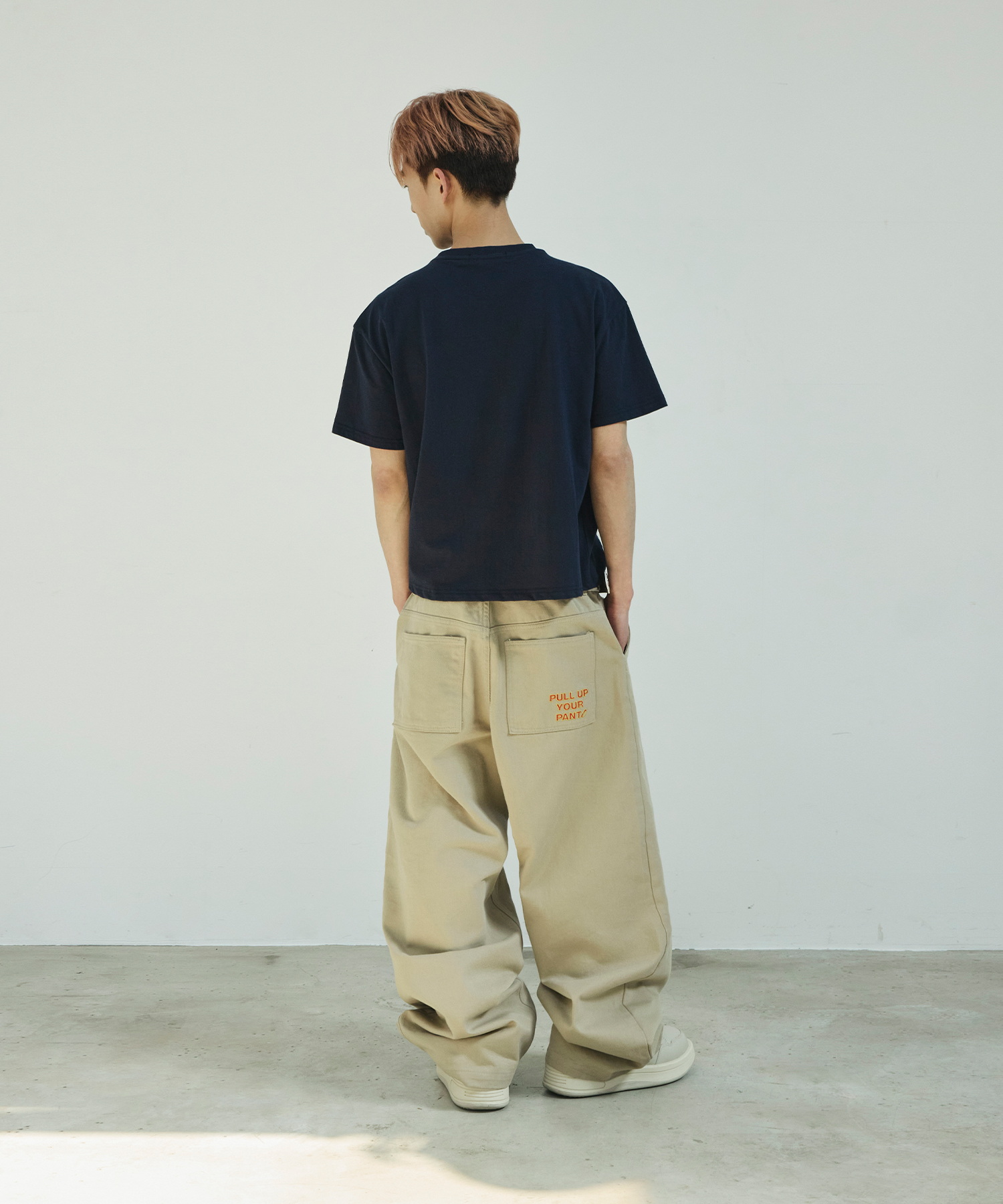 [Ryu Jeonran x Skelliwag] PULL UP Straight Cotton брюки [Beige]