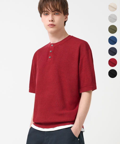 Bookle Collar Half Sleeve Cardigan Knit_PURE BLACK thumbnail 8