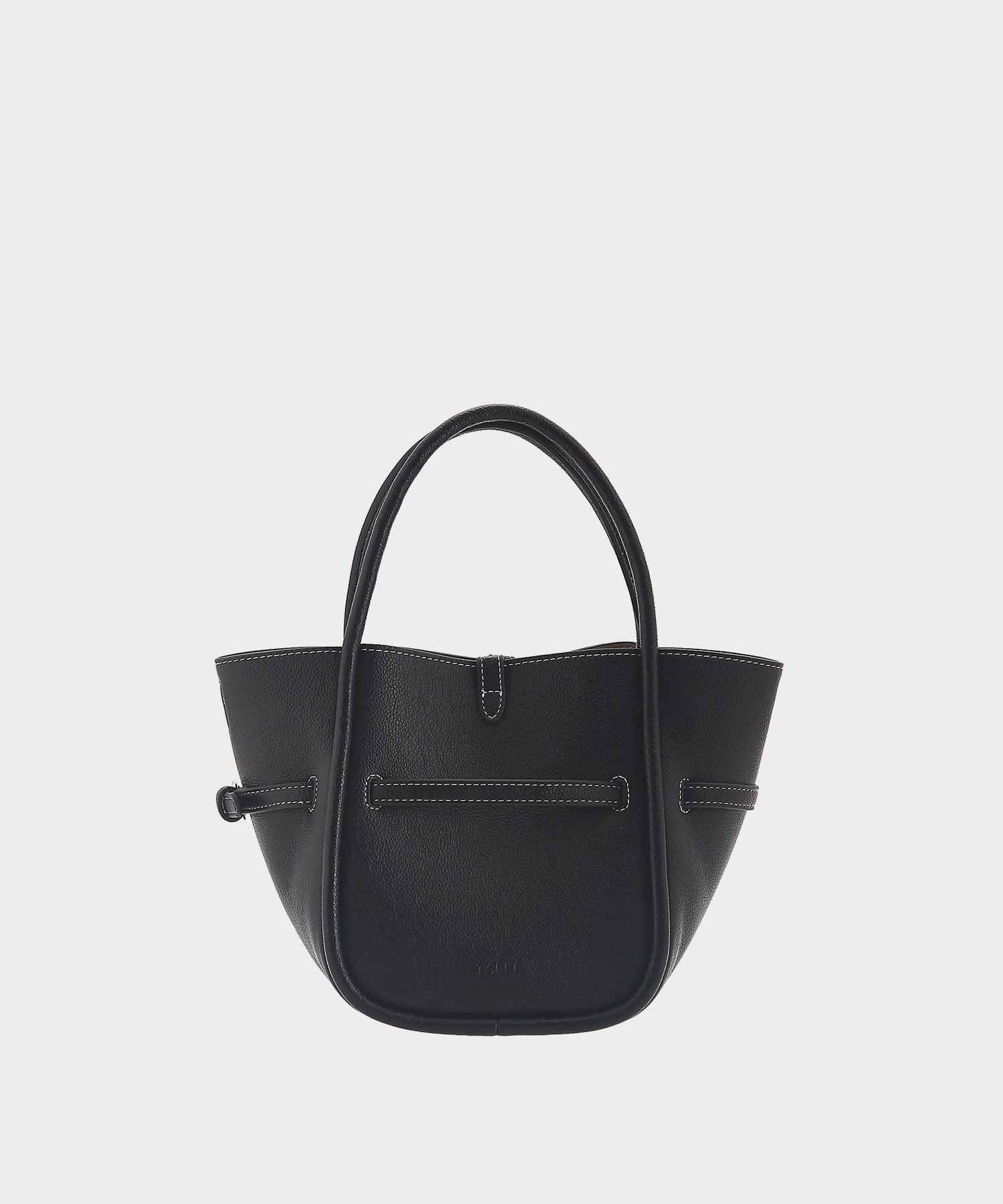 Lower wedge belt tote bag_Black