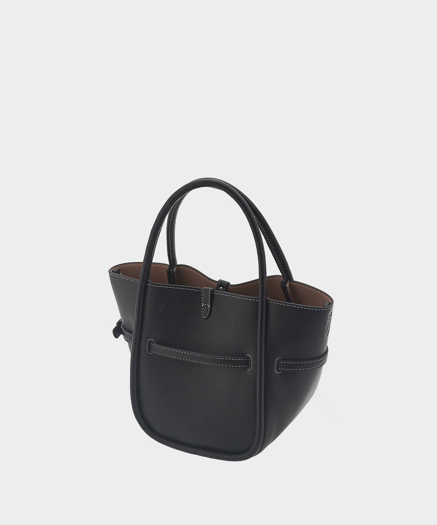 Lower wedge belt tote bag_Black