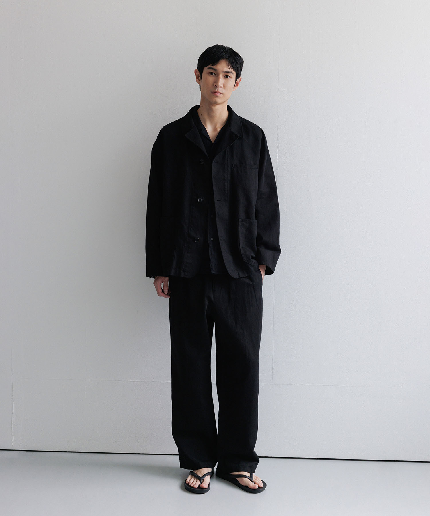 RUSTIC LINEN JACKET_BLACK