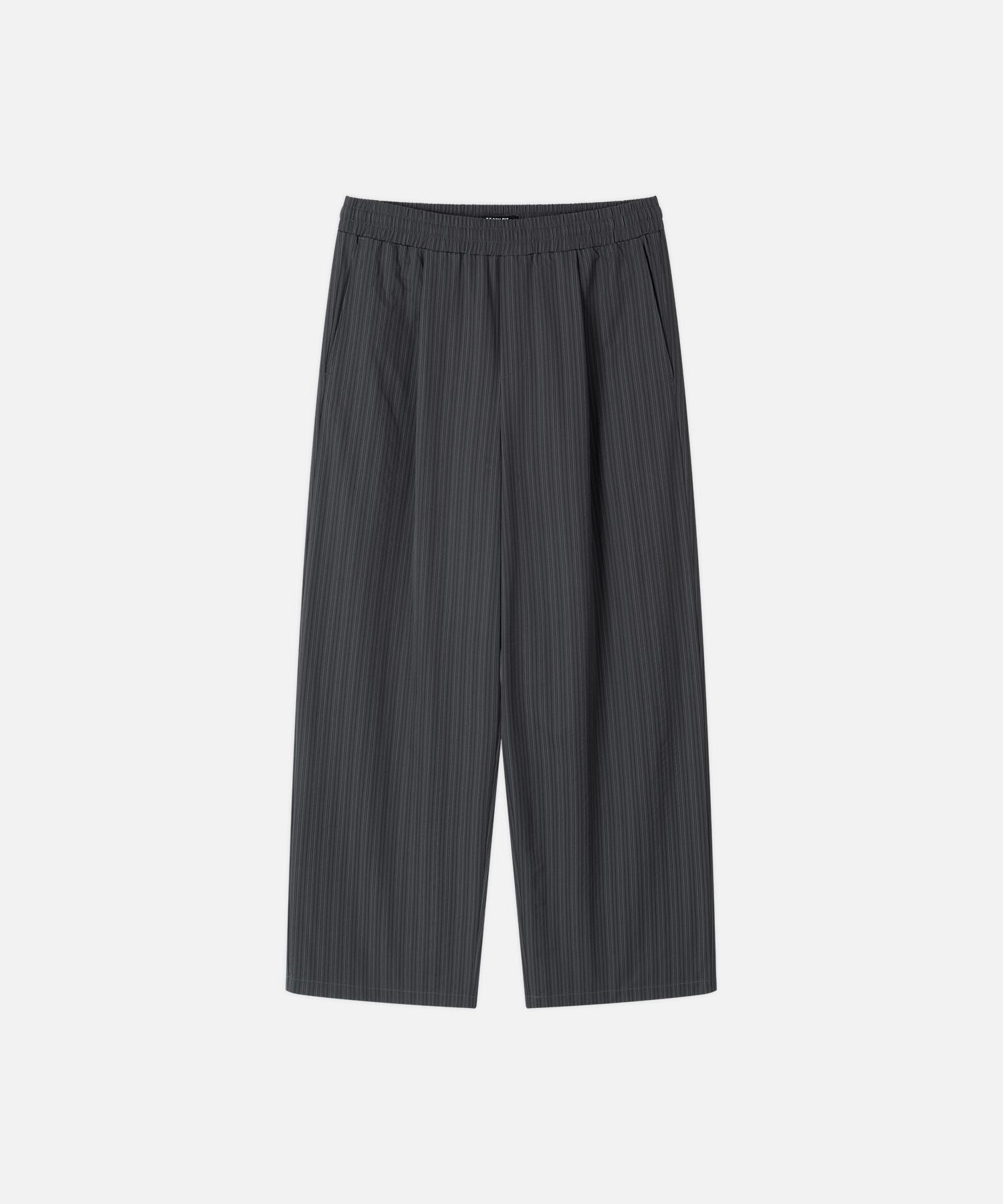 RUSTLE STRIPE BANDING PANTS [CHARCOAL]