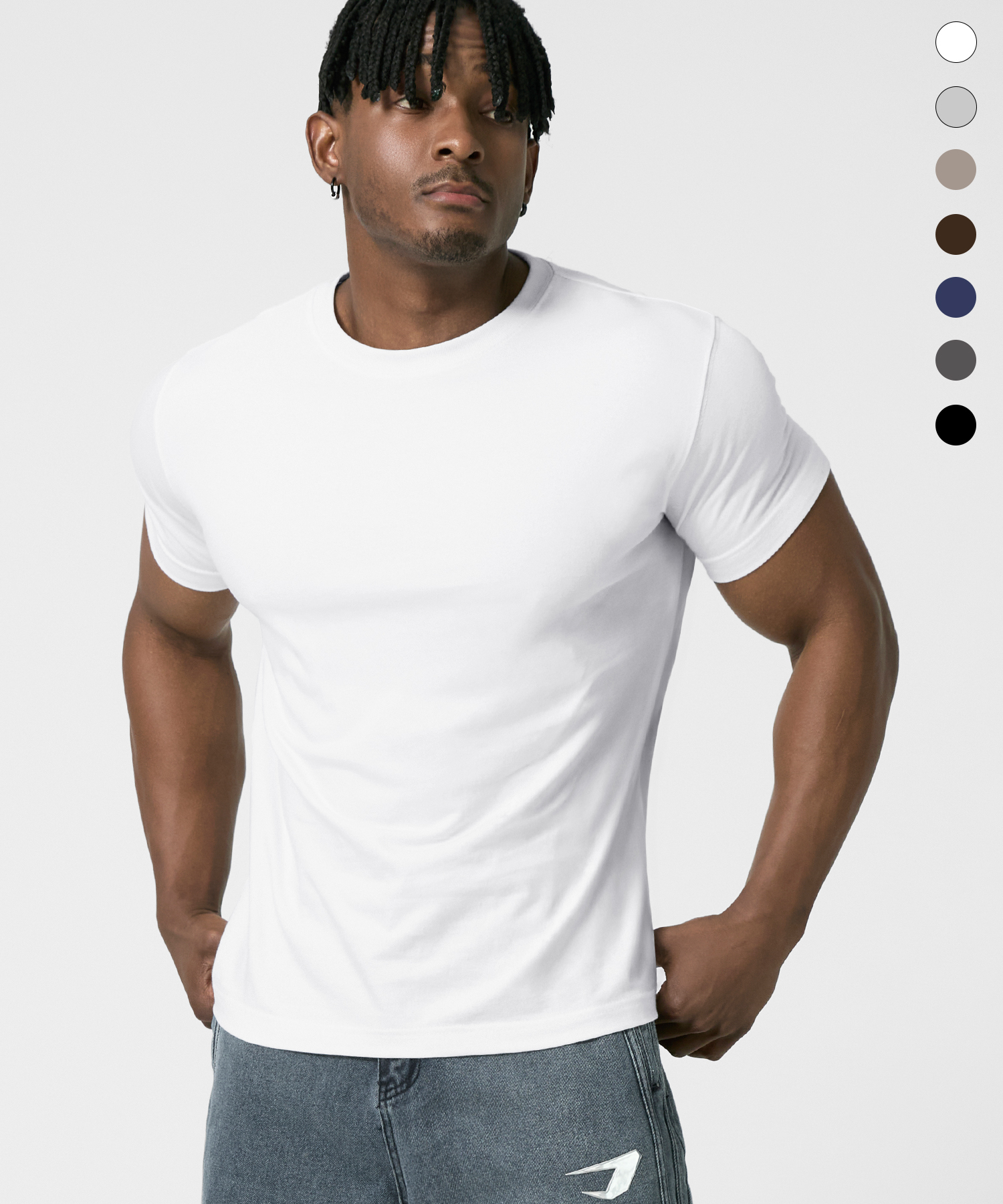 PURE COTTON MUSCLE FIT HALF SLEEVE_7color