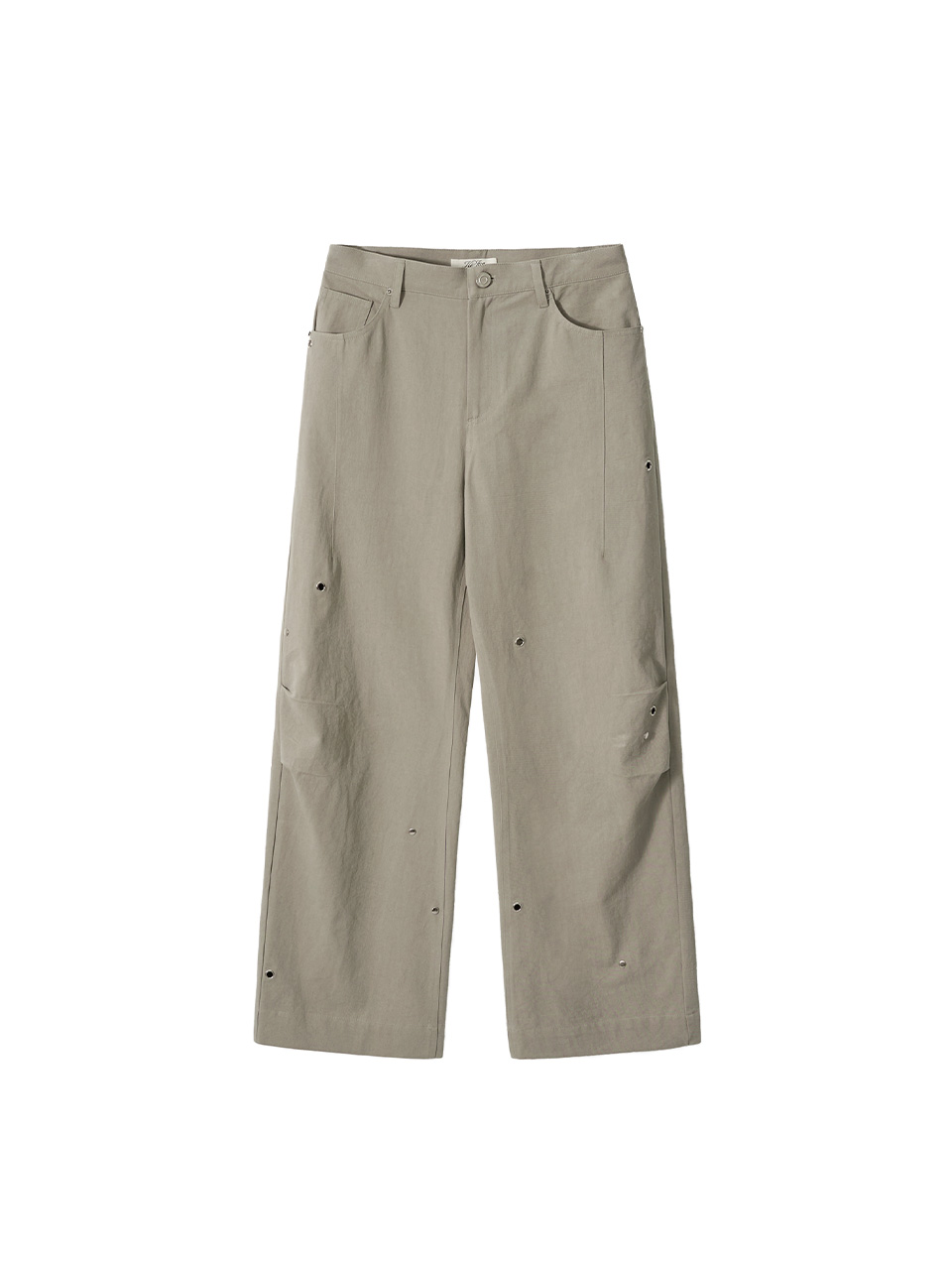 Pleated Stud Pants Grey