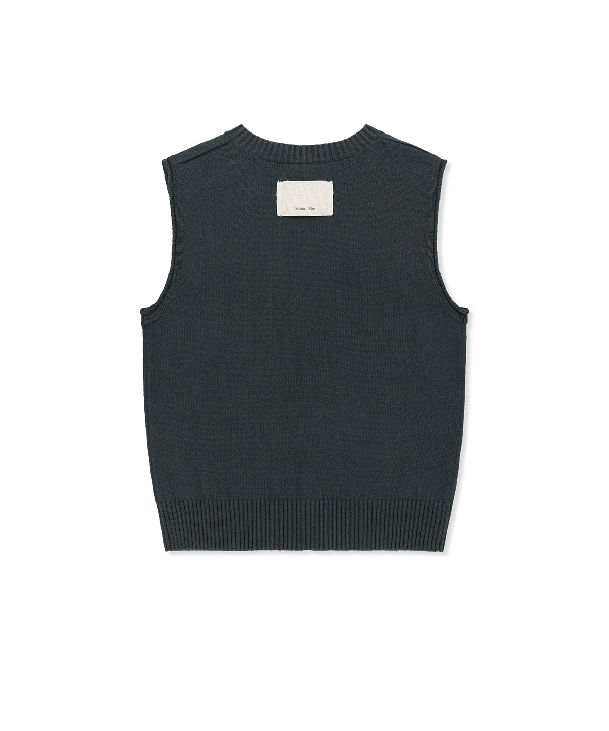 карман WASHED KNIT жилет IN CHARCOAL