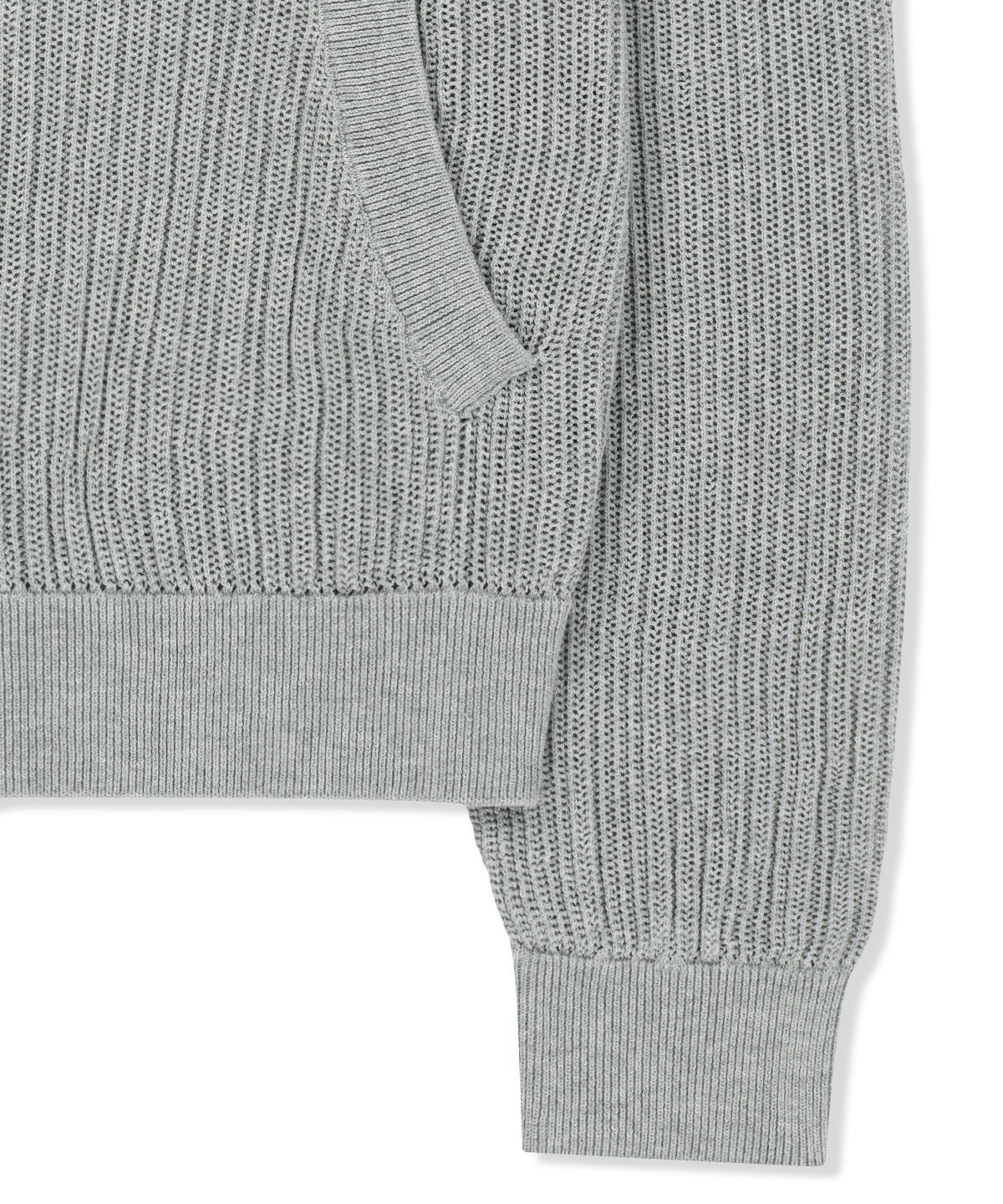 BACK LOGO JACQUARD MESH KNIT ZIP UP IN лёгкий GREY