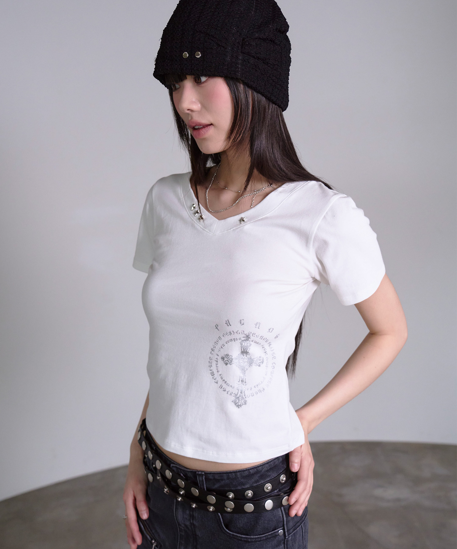 STAR STUD SHORT рукав белый