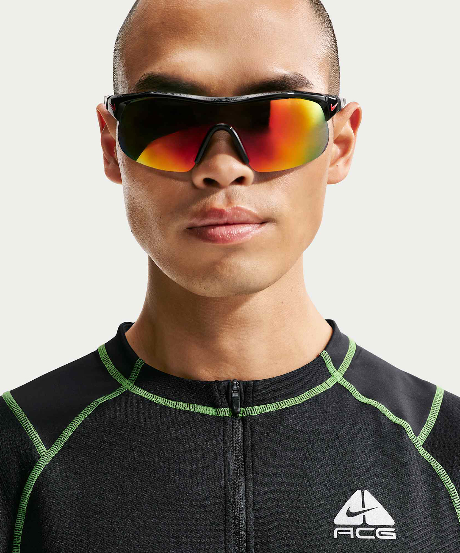 U ACG DF VAULT LS топ - чёрный/MEAN GREEN/(SUMMIT белый)