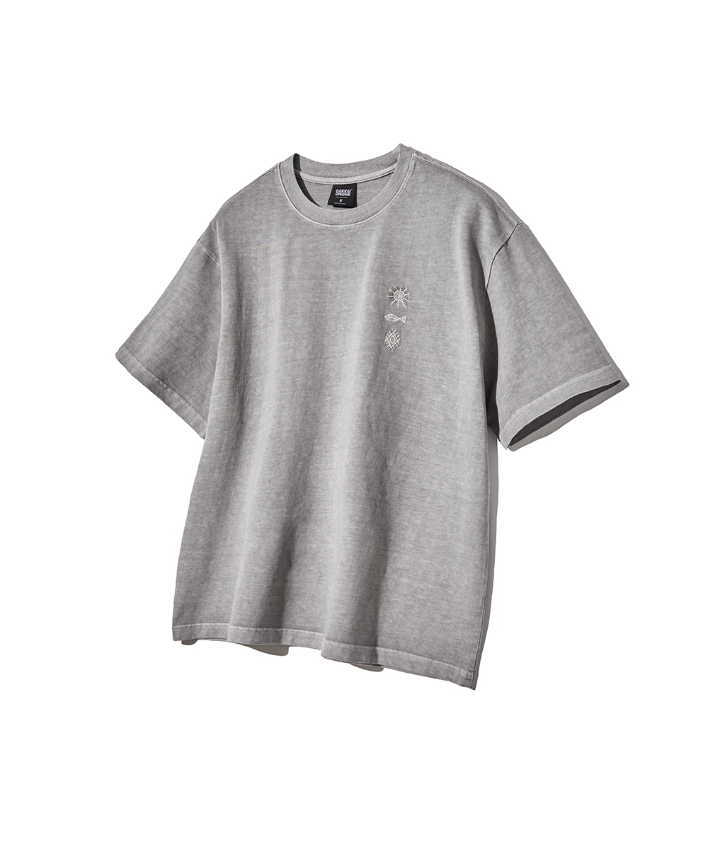 Укороченная оверсайз футболка с вышивкой Stone Gray