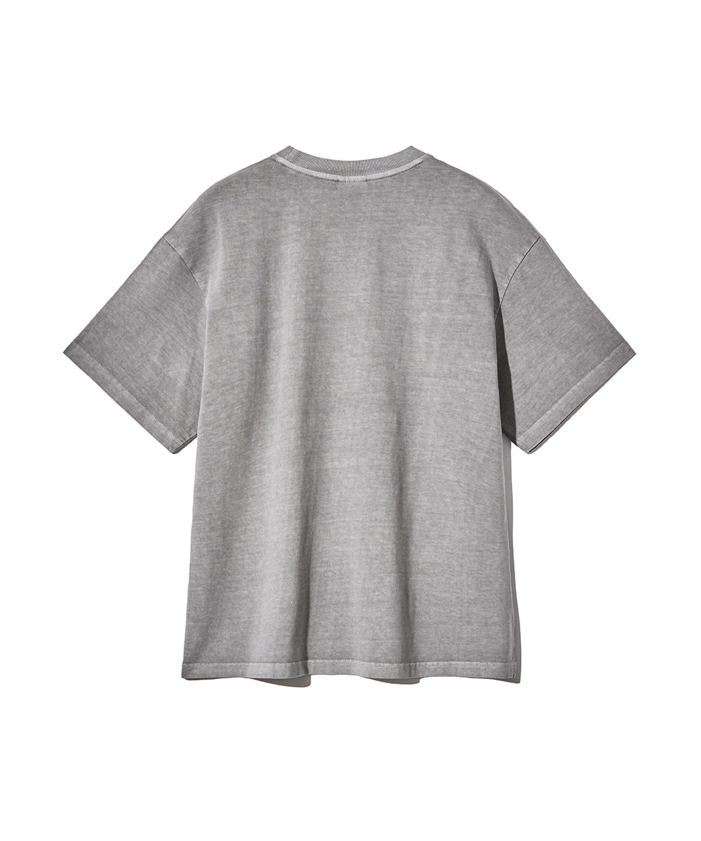 Укороченная оверсайз футболка с вышивкой Stone Gray