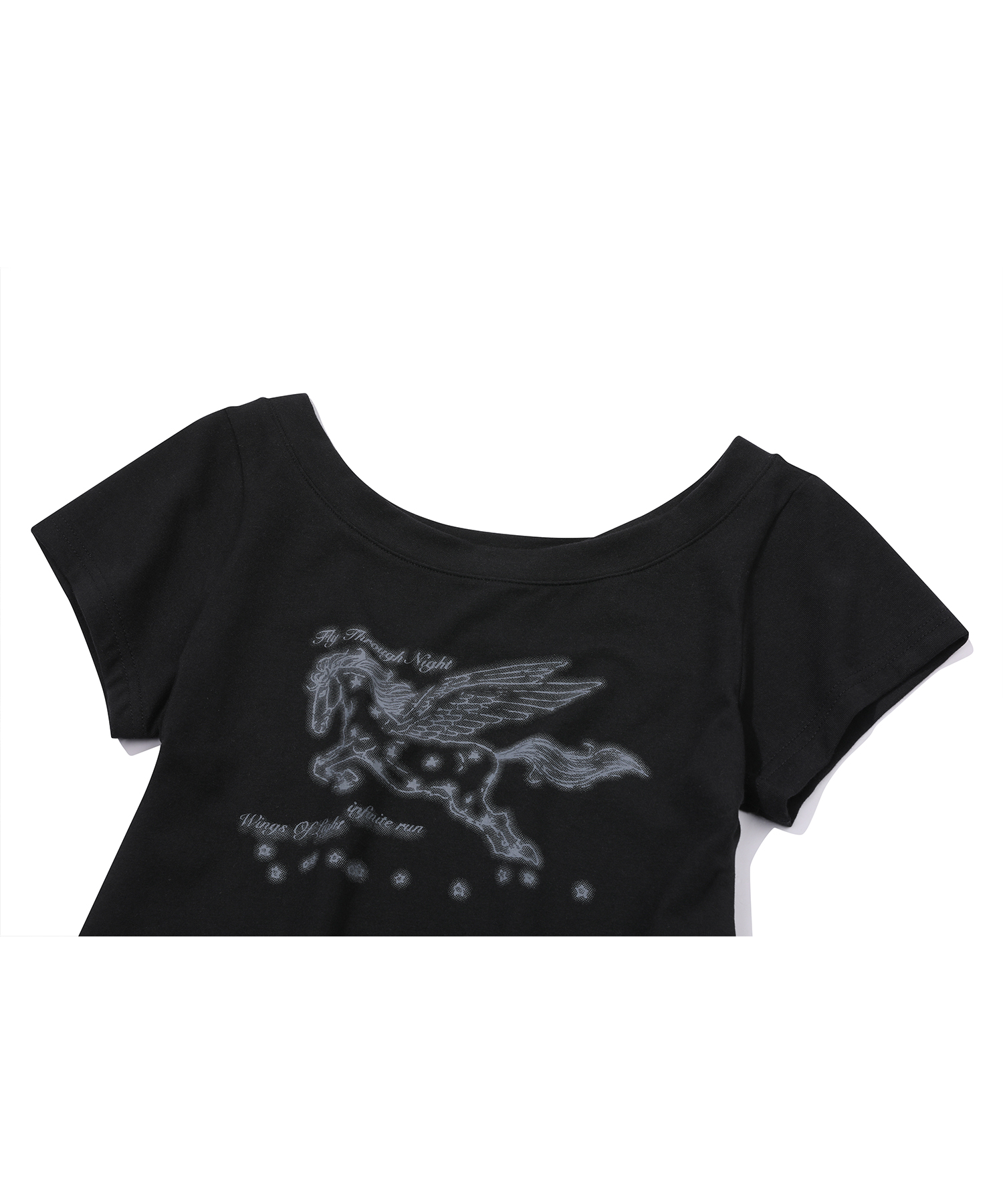 Pegasus One-Shoulder Футболка Чёрный