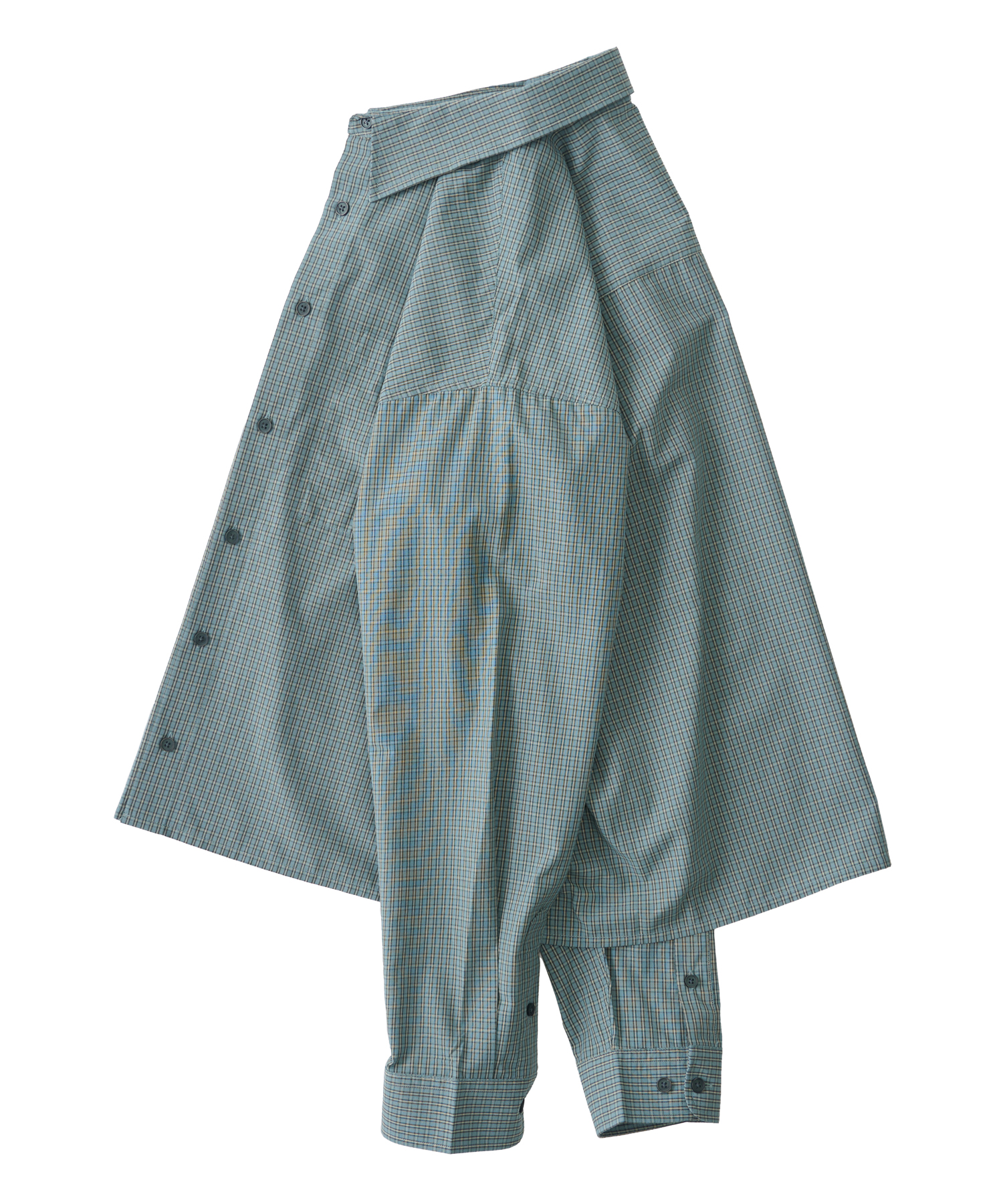 plaid crop check рубашка (KHAKI)