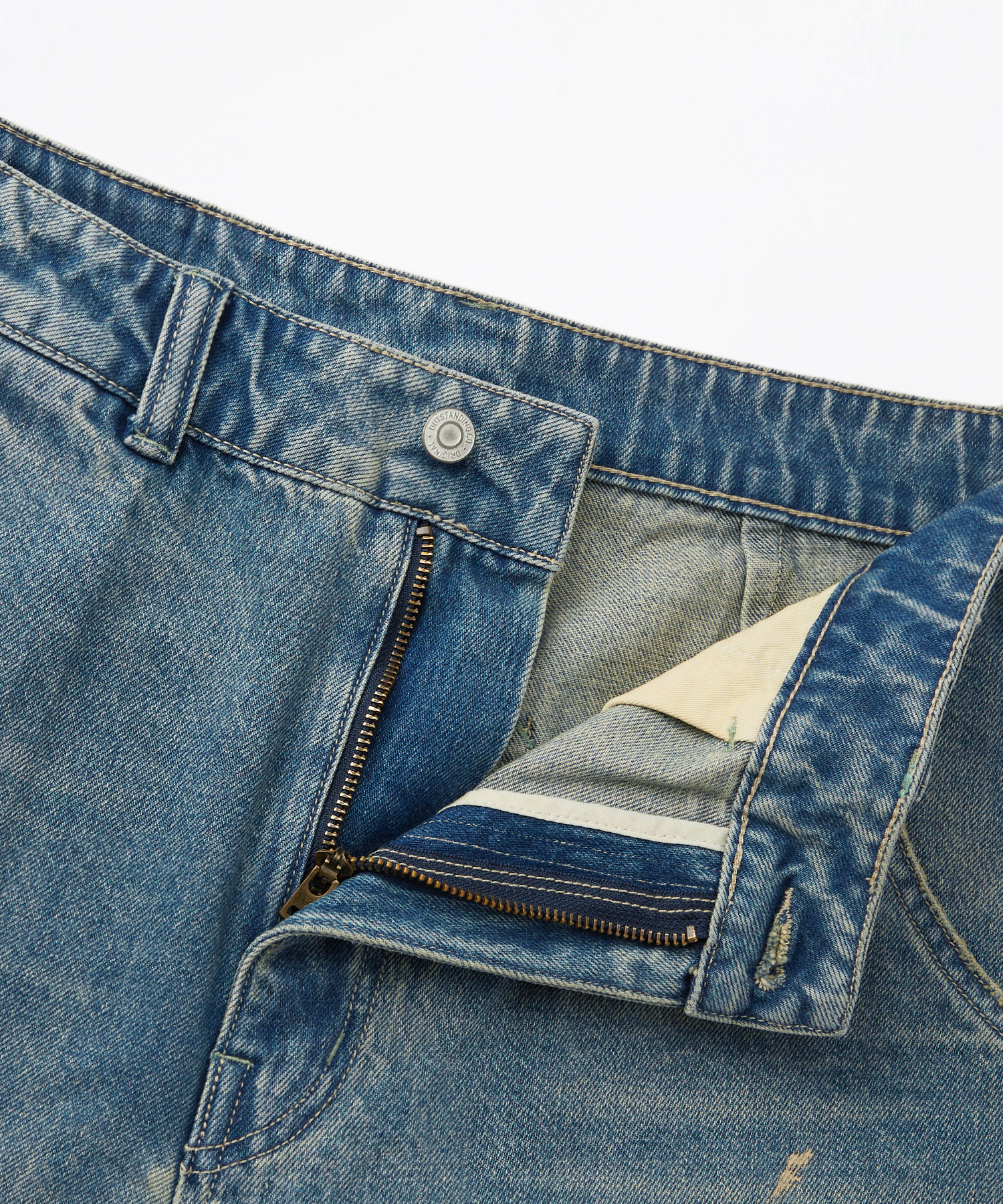 Джинсовые шорты-карпентеры - washed dirty blue