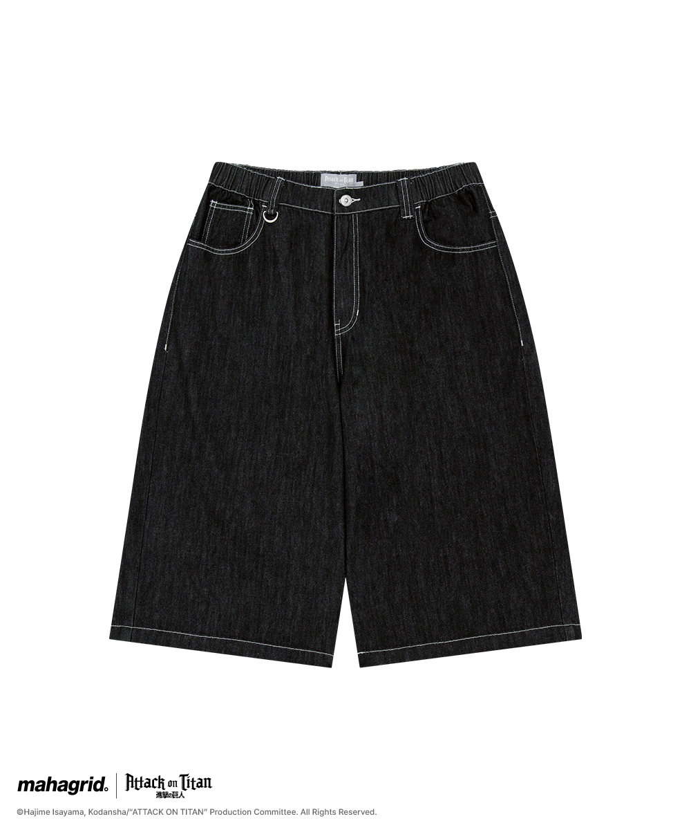 [ATTACK ON TITAN] LEVI INDIGO DENIM SHORTS BLACK(MG2GMMD114T)