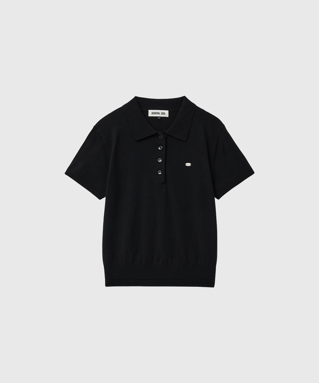 woman airy essential collar half knit [black]