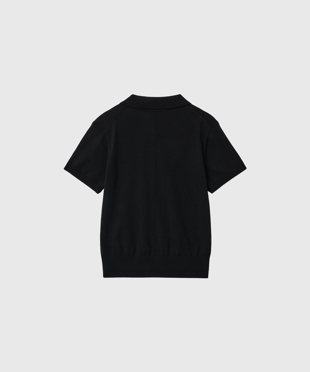 woman airy essential collar half knit [black]
