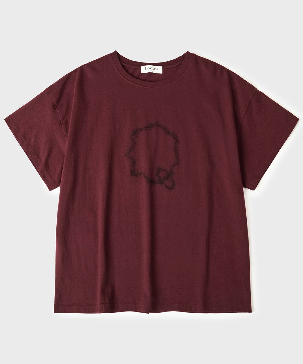 Layered Circle Chain 1 / 2 Tee [Burgundy]