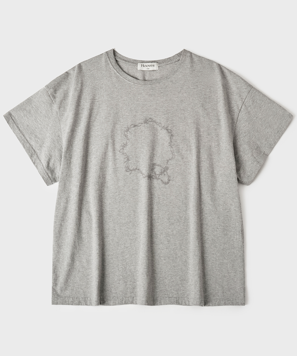 Layered Circle Chain 1 / 2 Tee [Melange Grey]