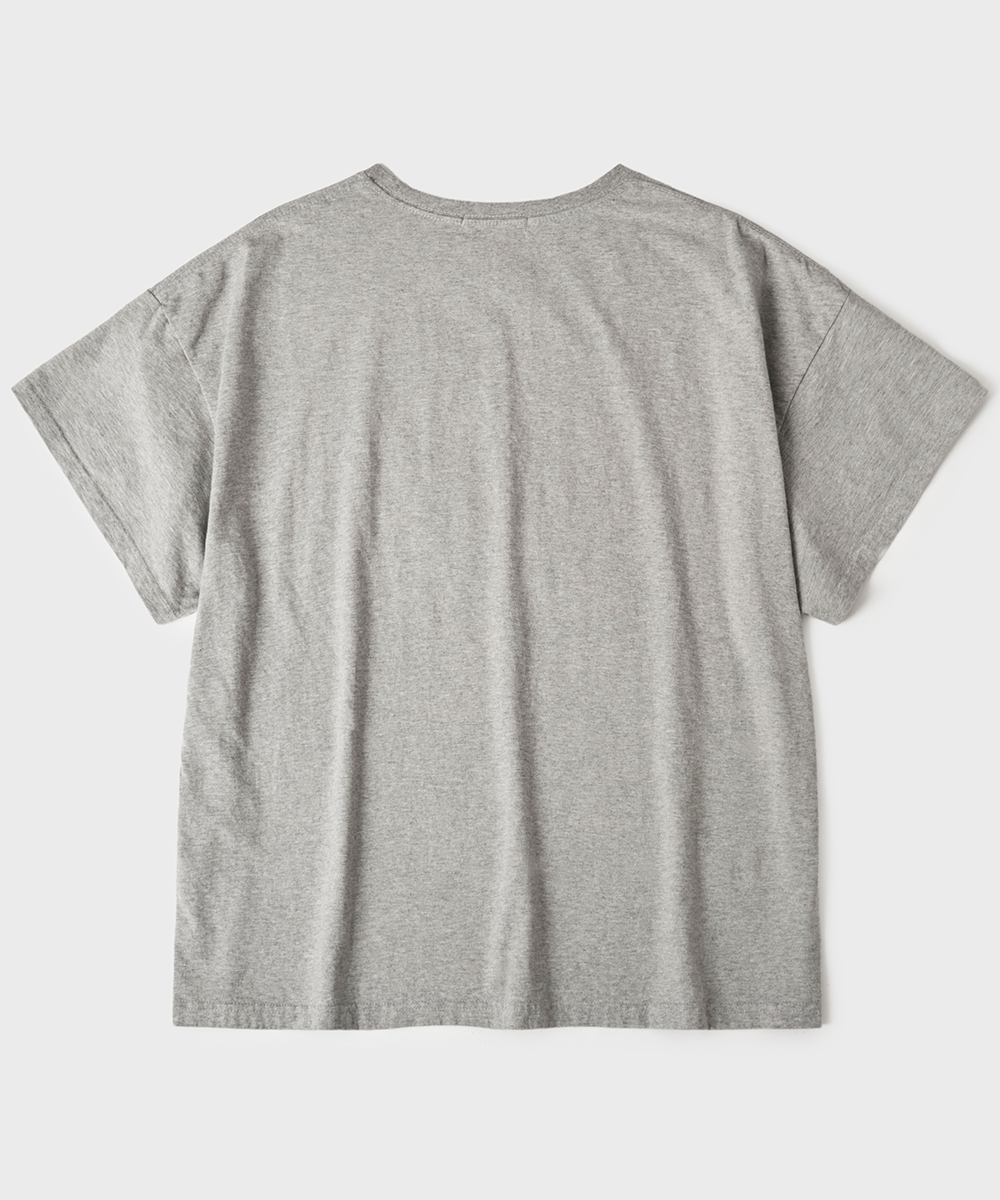 Layered Circle Chain 1 / 2 Tee [Melange Grey]