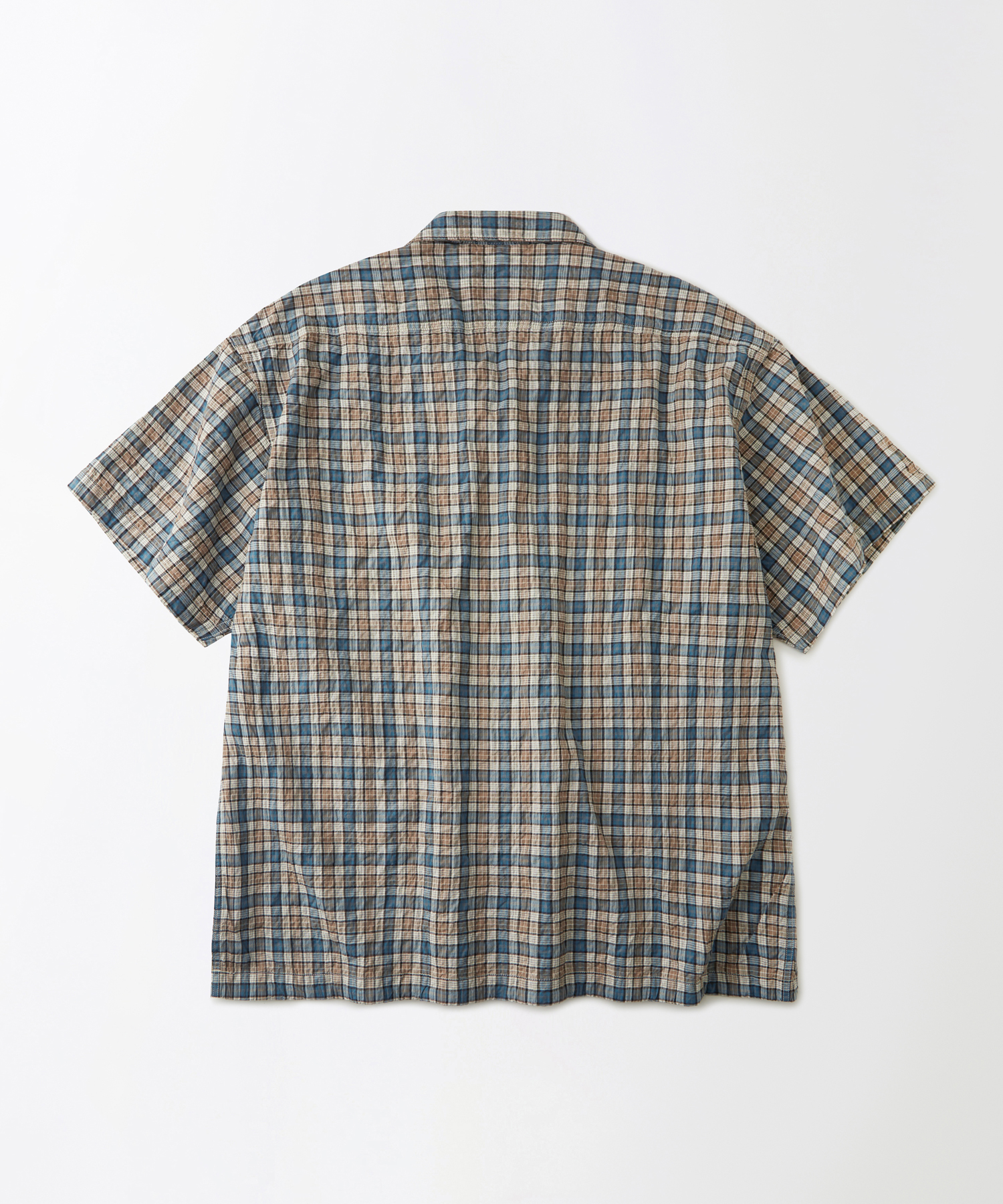 Рубашка с коротким рукавом M-43 из сирсакера Green Check