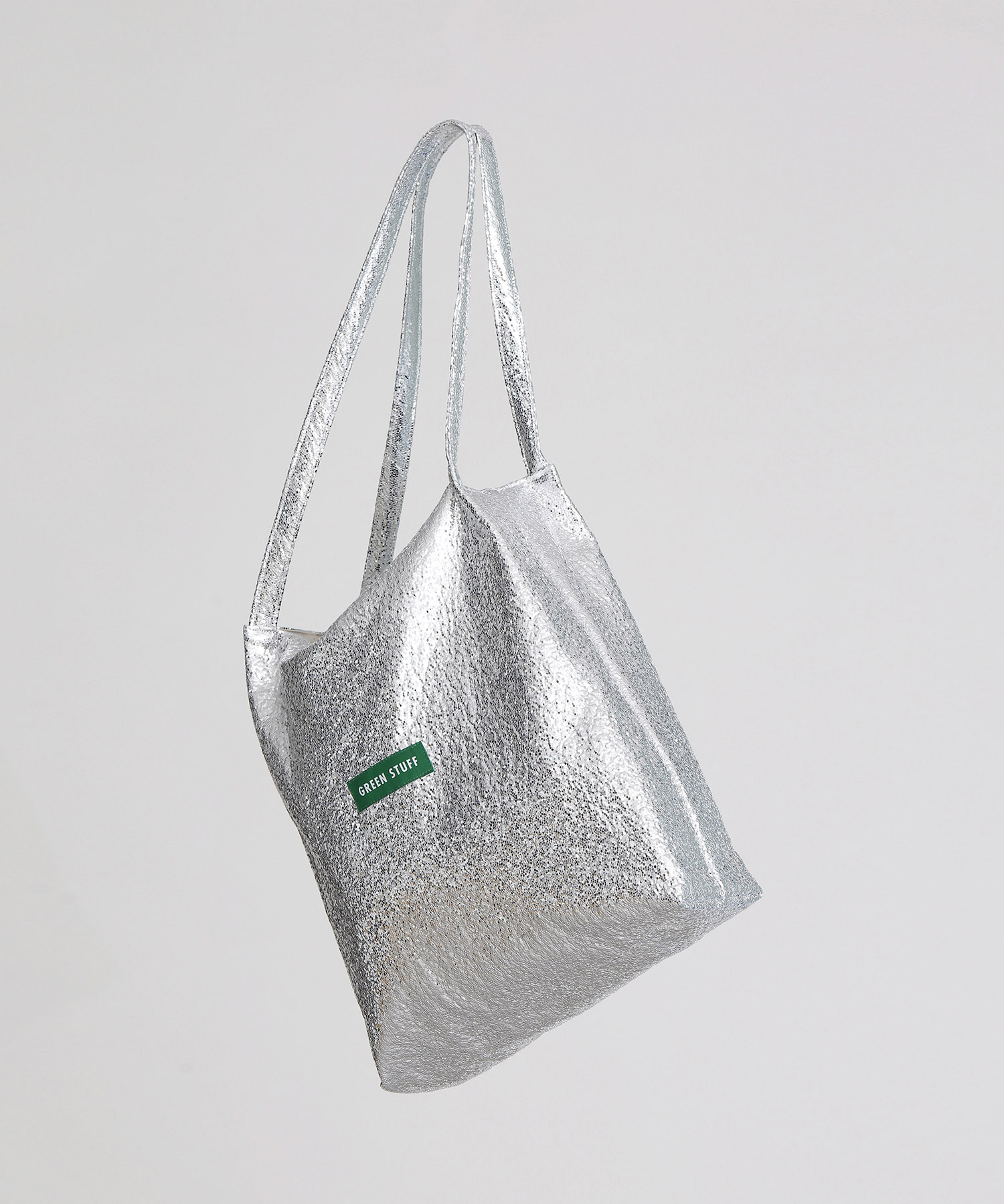 boxy bag 53 - glitter texture silver