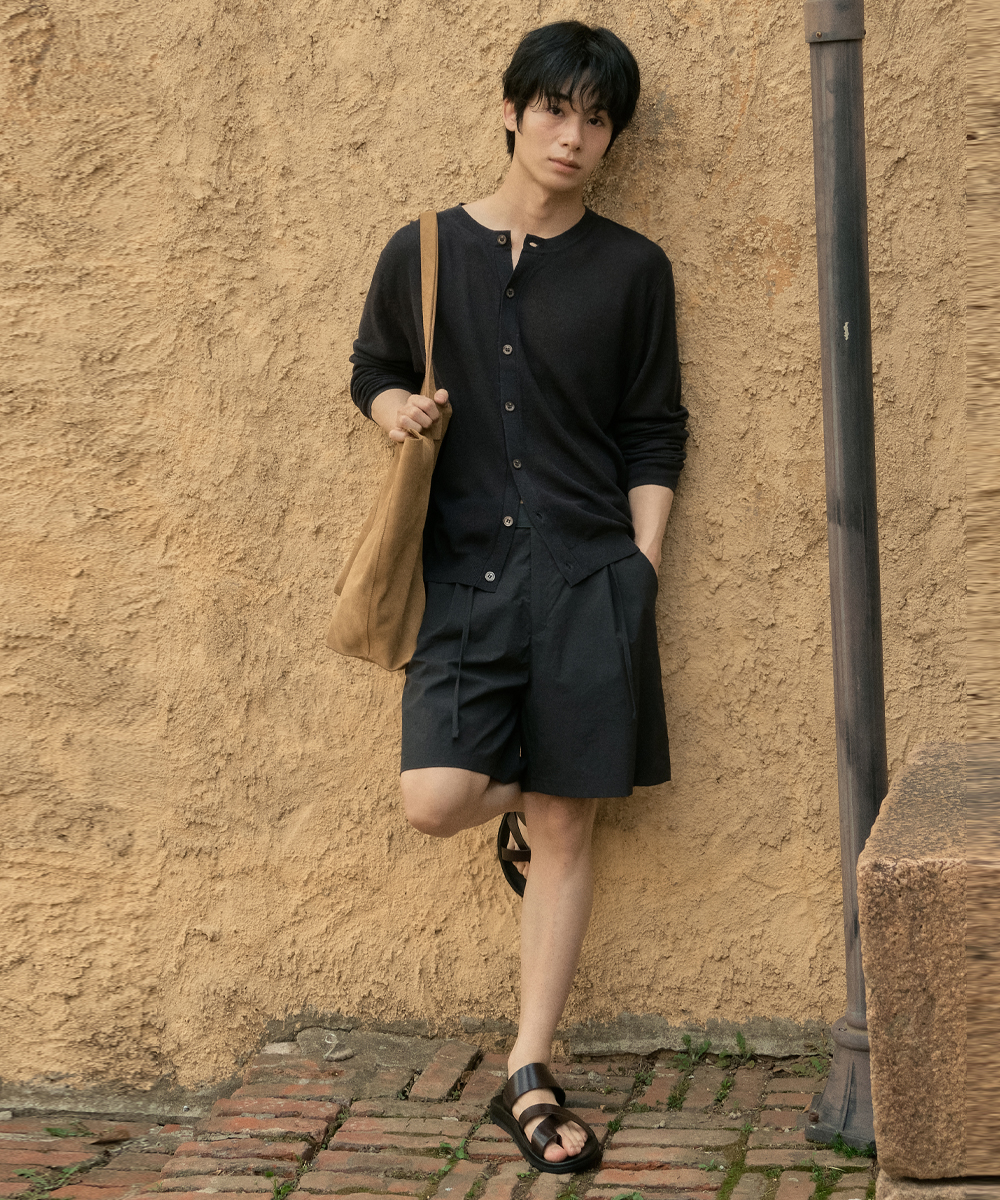 Flow Linen Cardigan_CHARCOAL(WC26KN53)