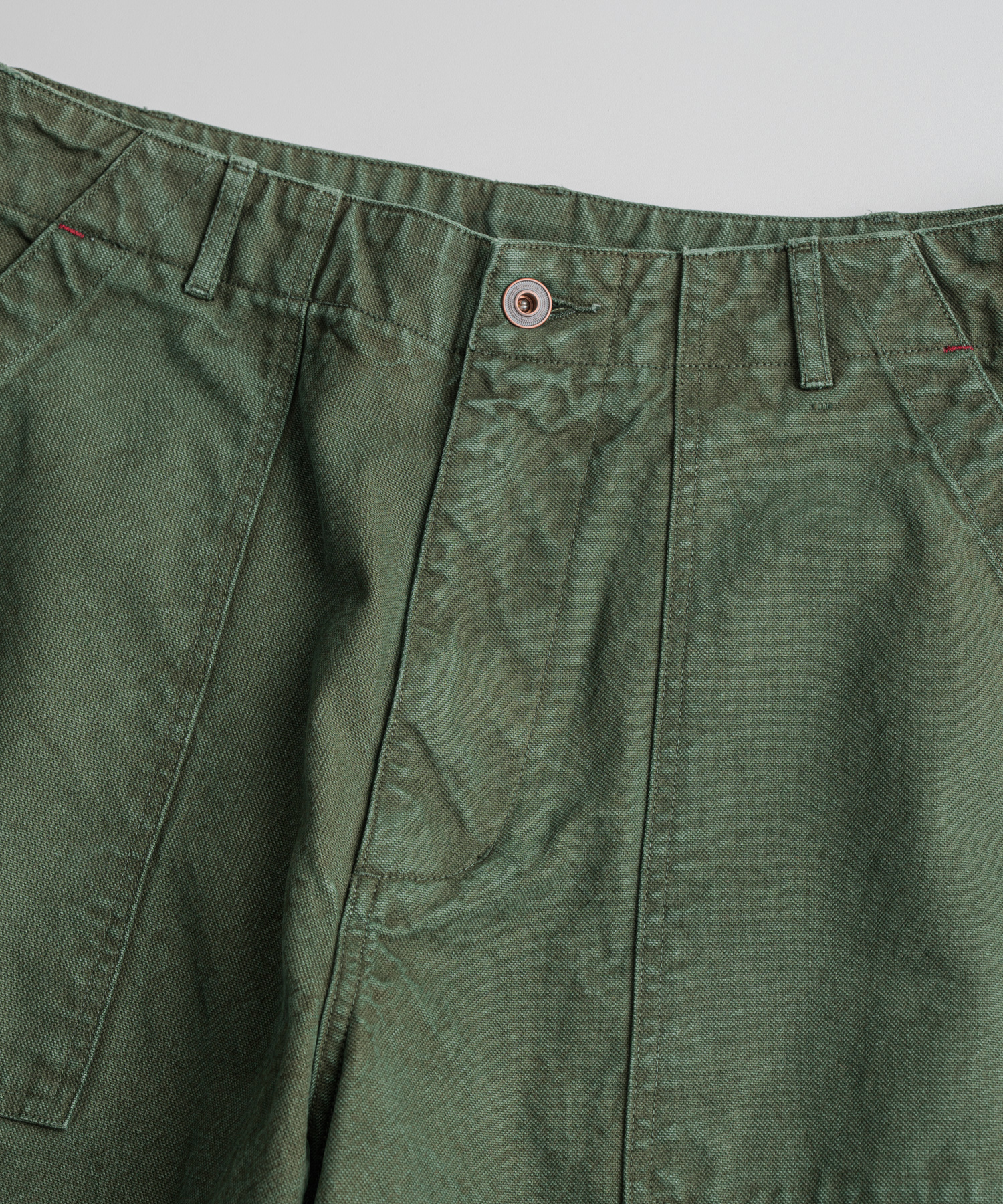 DYED CANVAS FATIGUE 1 / 2 PANTS olive